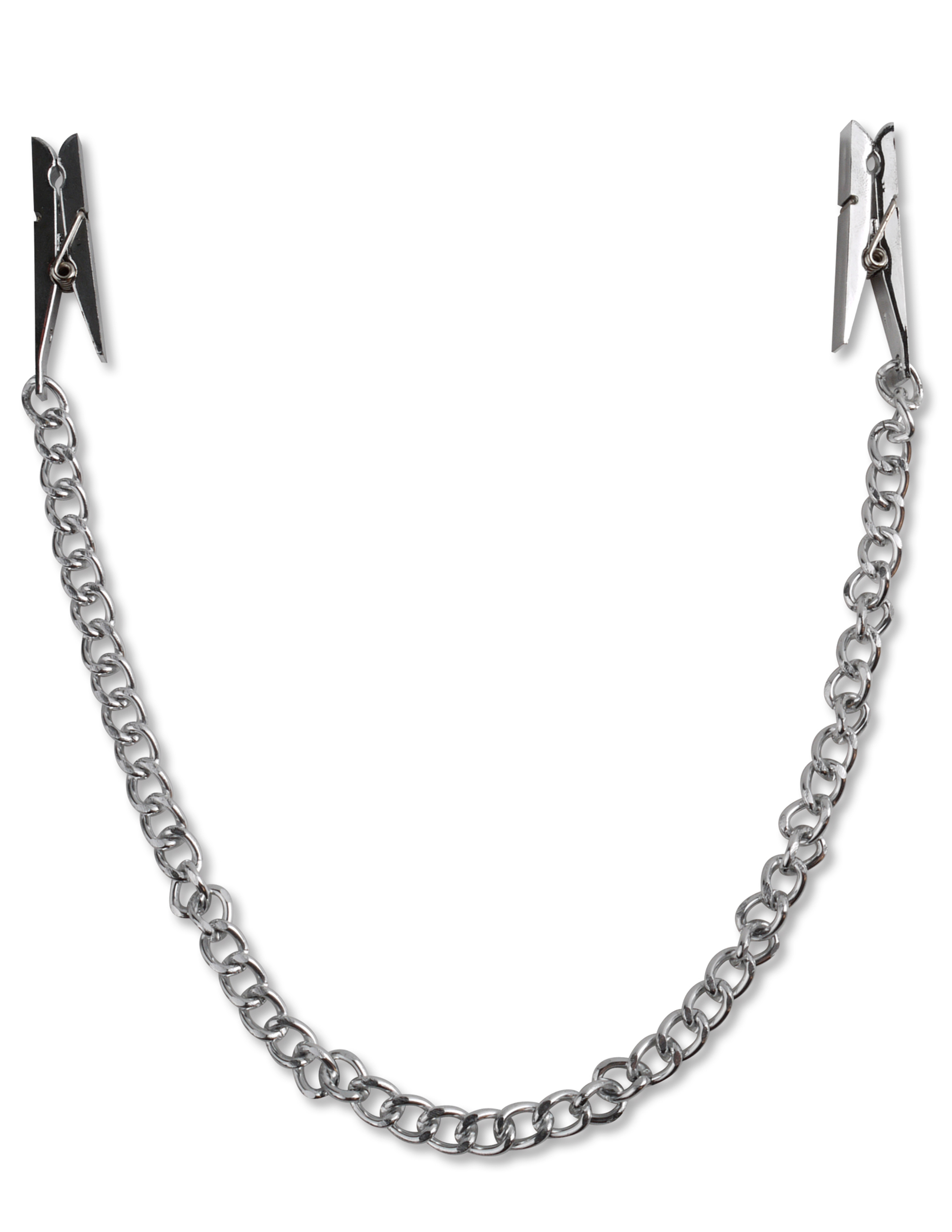 fetish fantasy series nipple chain clips silver 