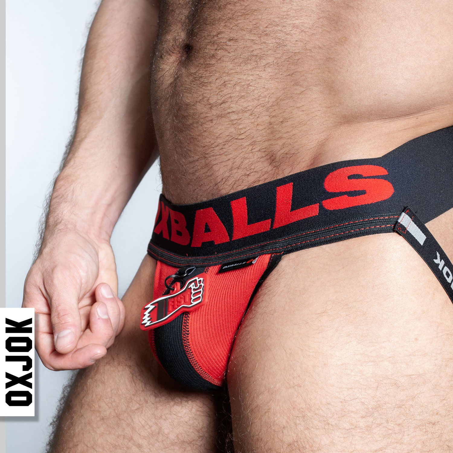 fisterjock d fist tagger jock black red large 