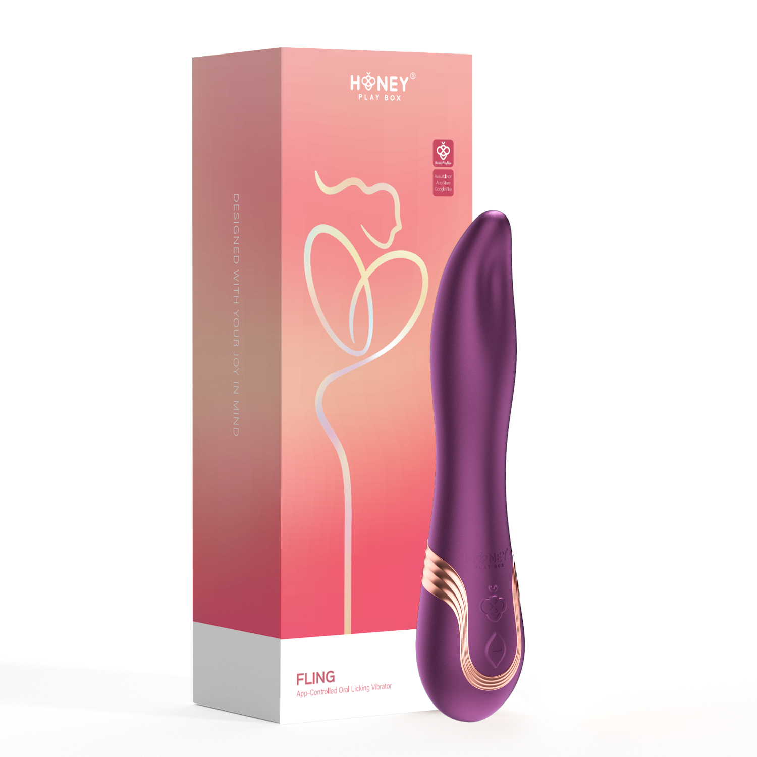 fling  app controlled oral licking vibrator  purple 