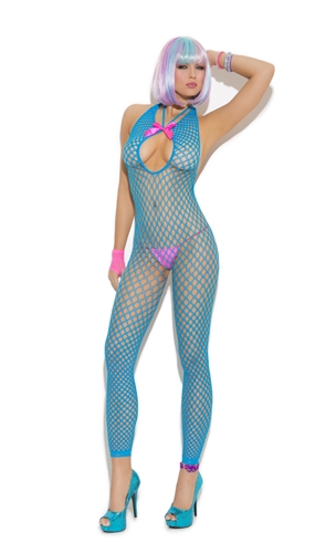 footless body stocking one size neon blue 