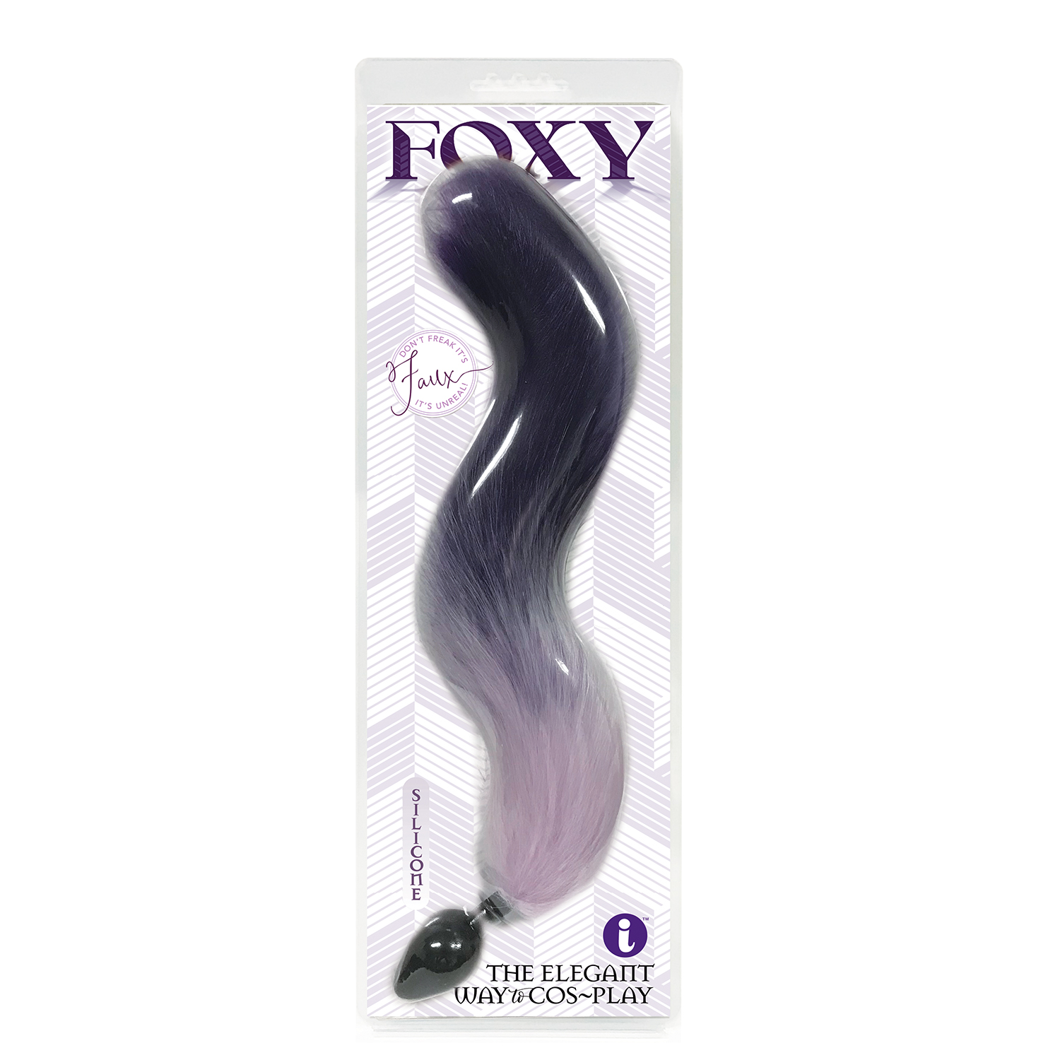 foxy fox tail silicone butt plug purple gradient 