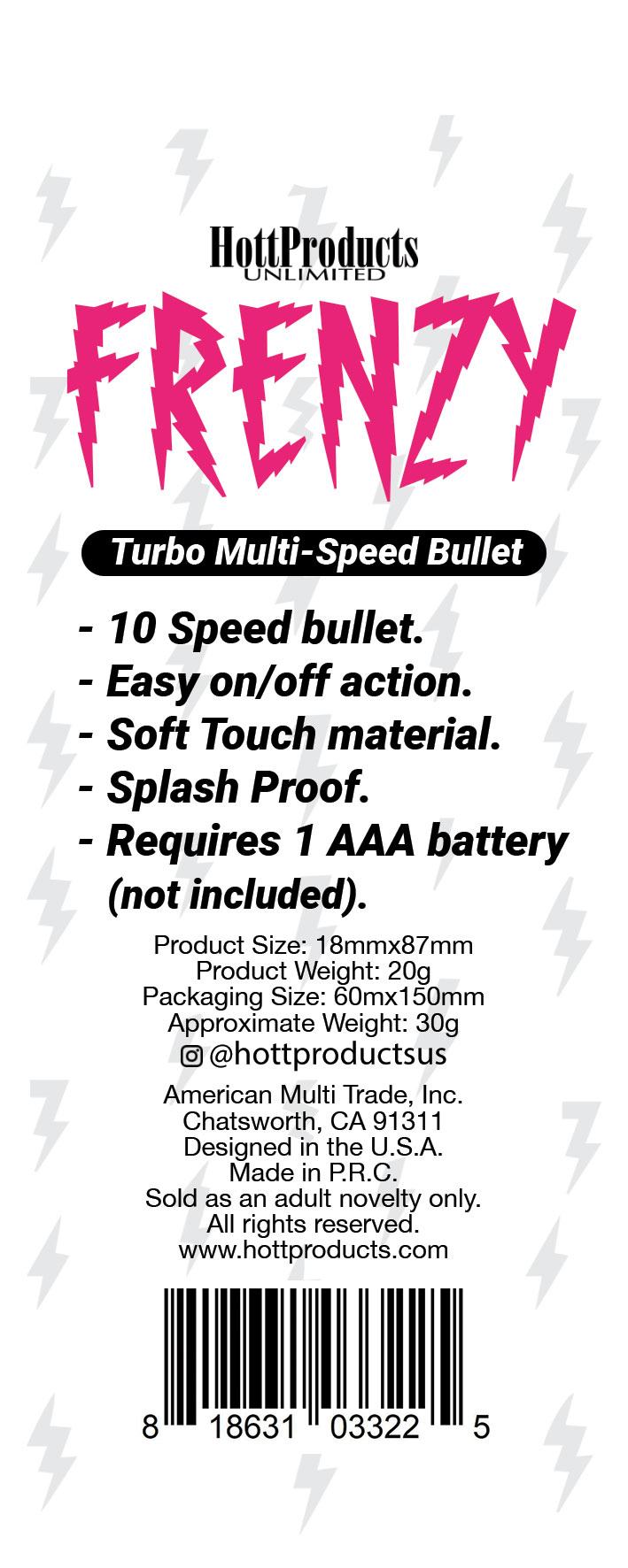 frenzy power bullet  black 