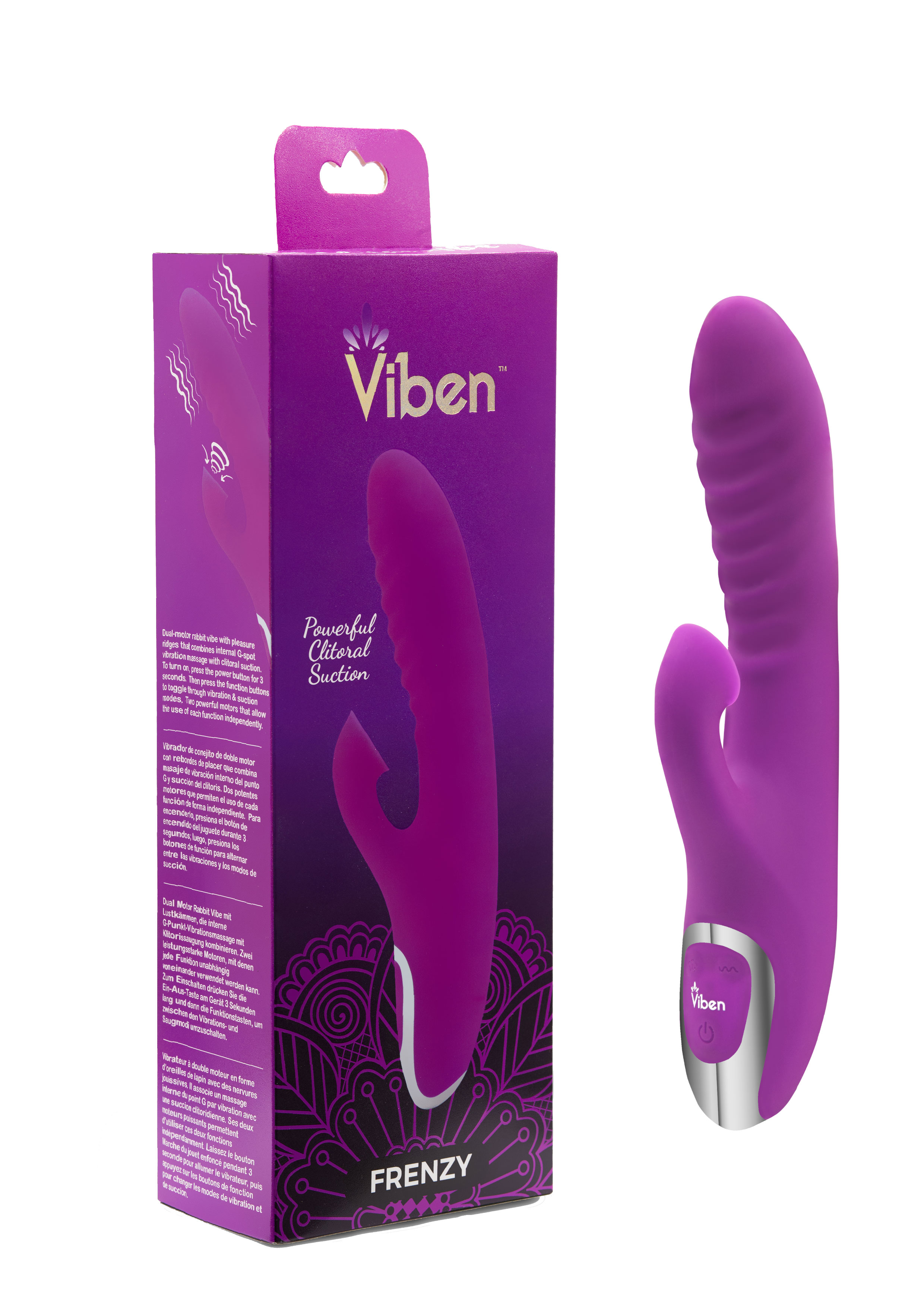 frenzy rabbit vibe with clitoral suction berry 