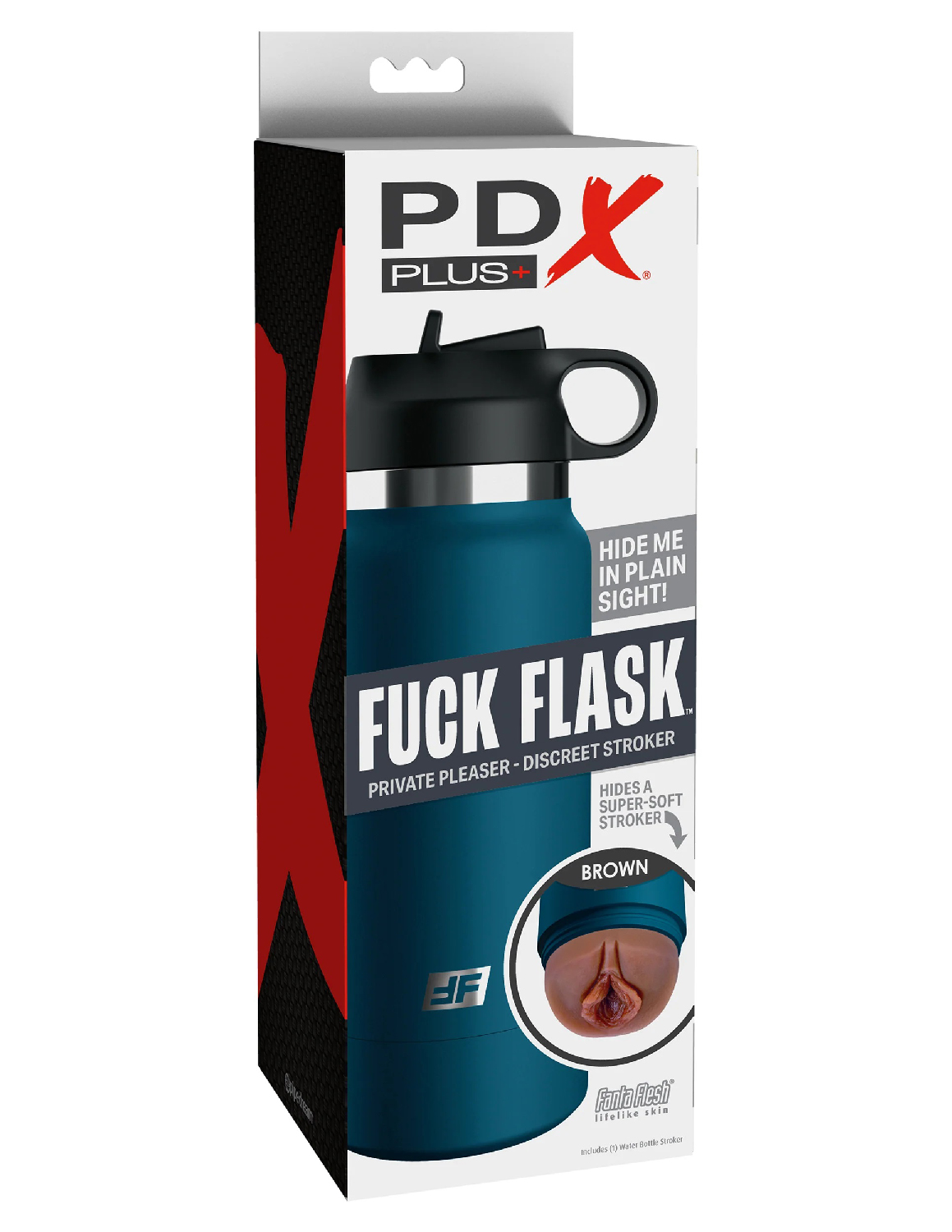 fuck flask private pleaser blue bottle brown 