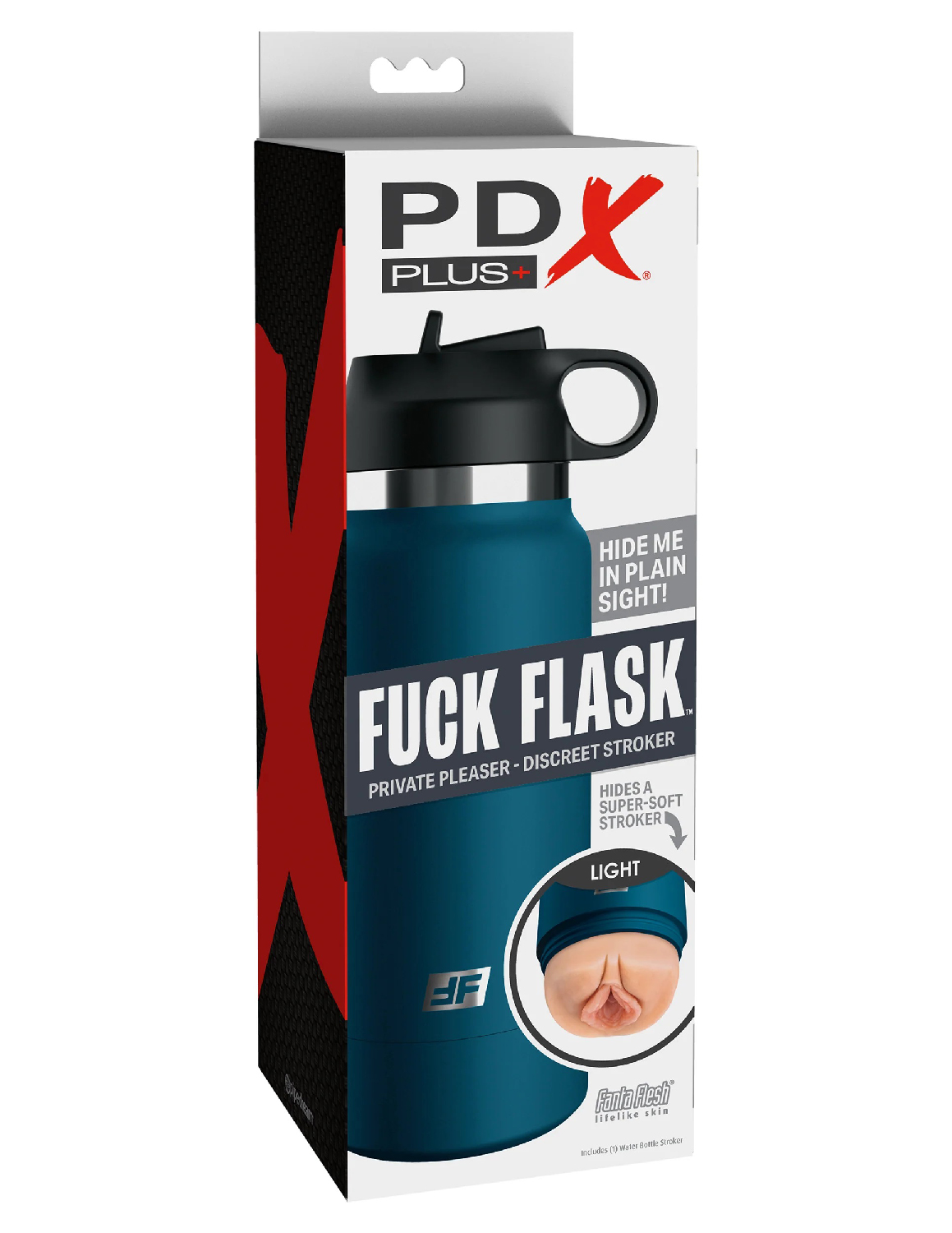 fuck flask private pleaser blue bottle light 