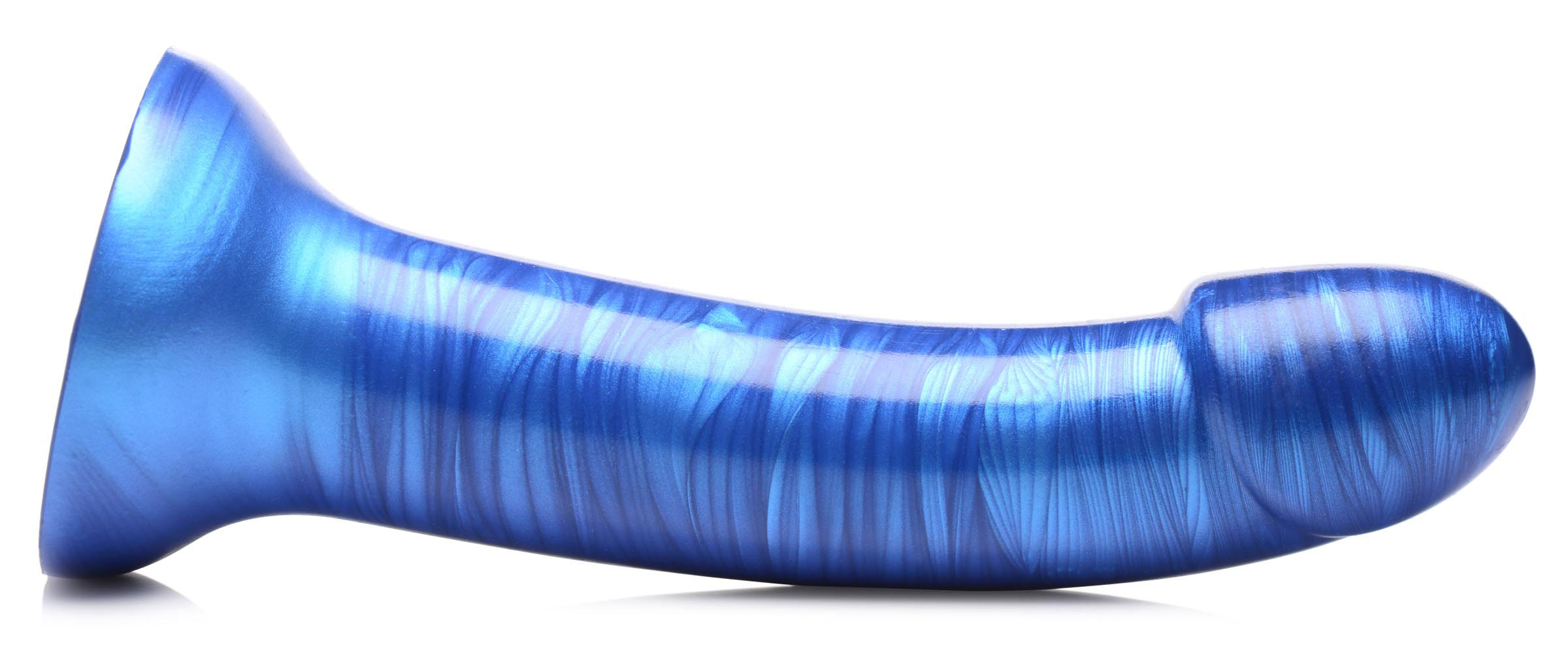 g tastic  inch metallic silicone dildo blue 