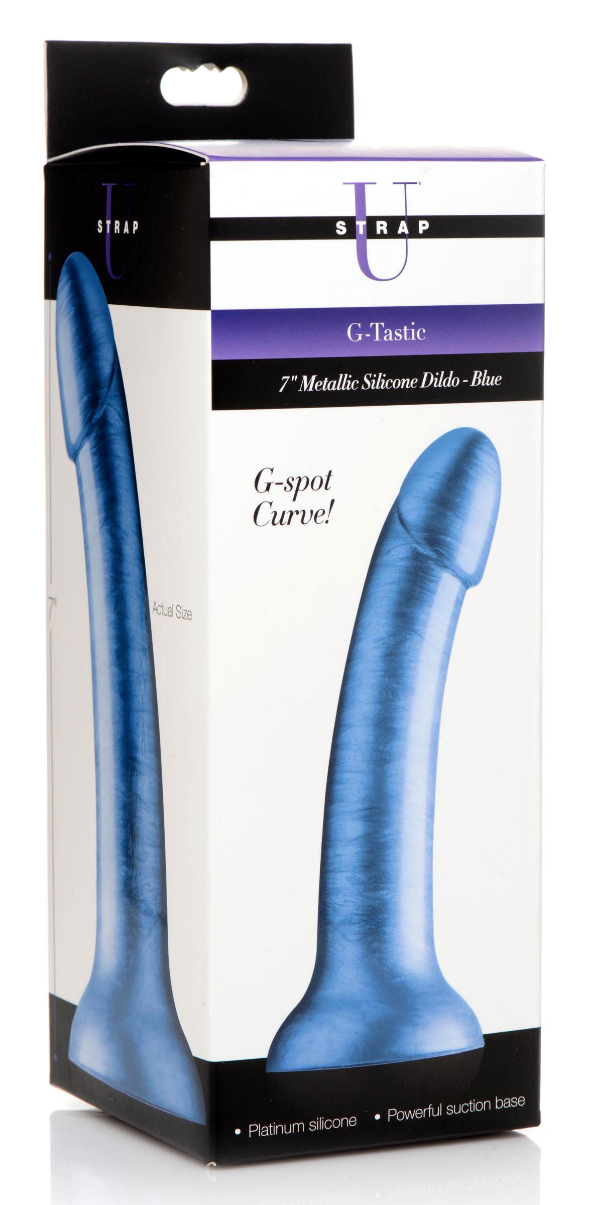 g tastic  inch metallic silicone dildo blue 