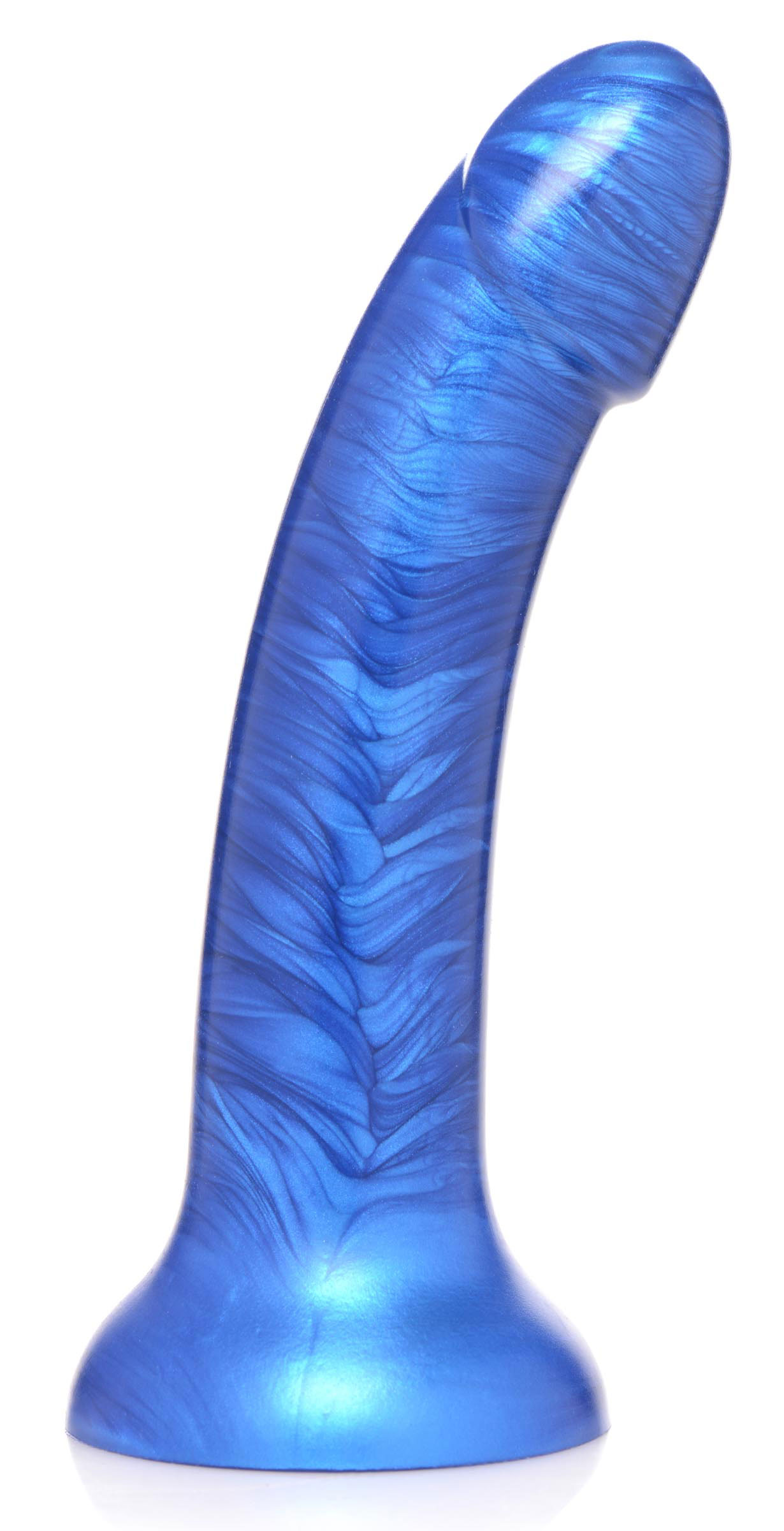 g tastic  inch metallic silicone dildo blue 