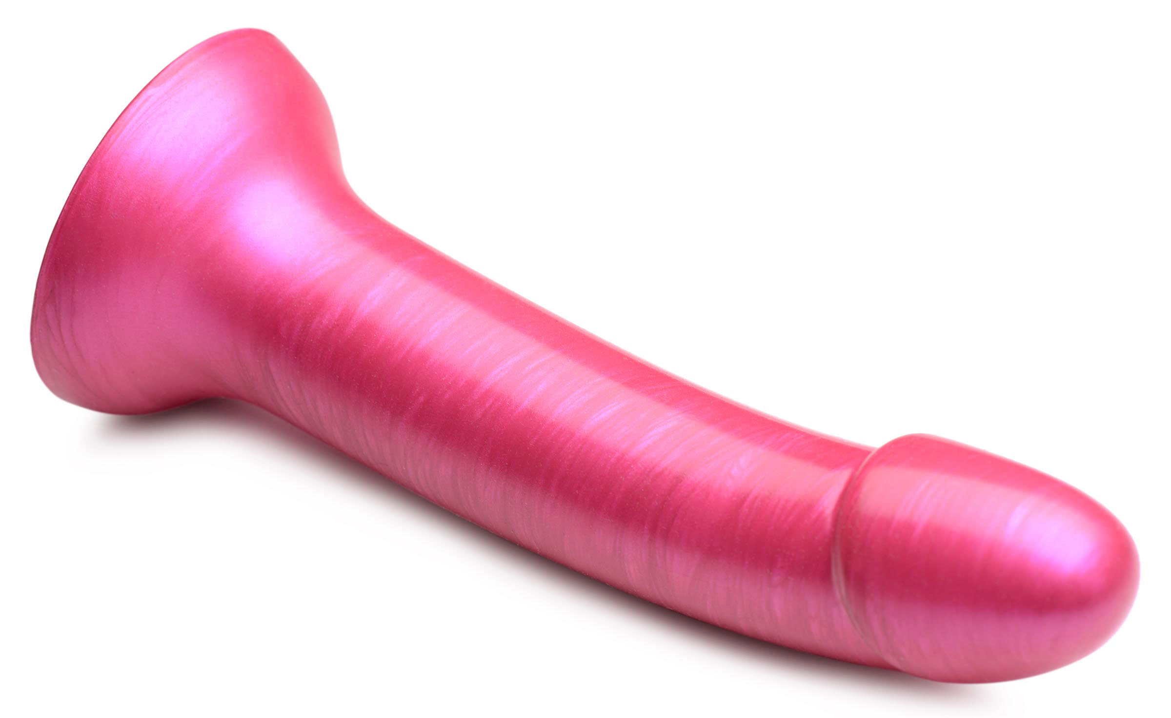 g tastic  inch metallic silicone dildo pink 