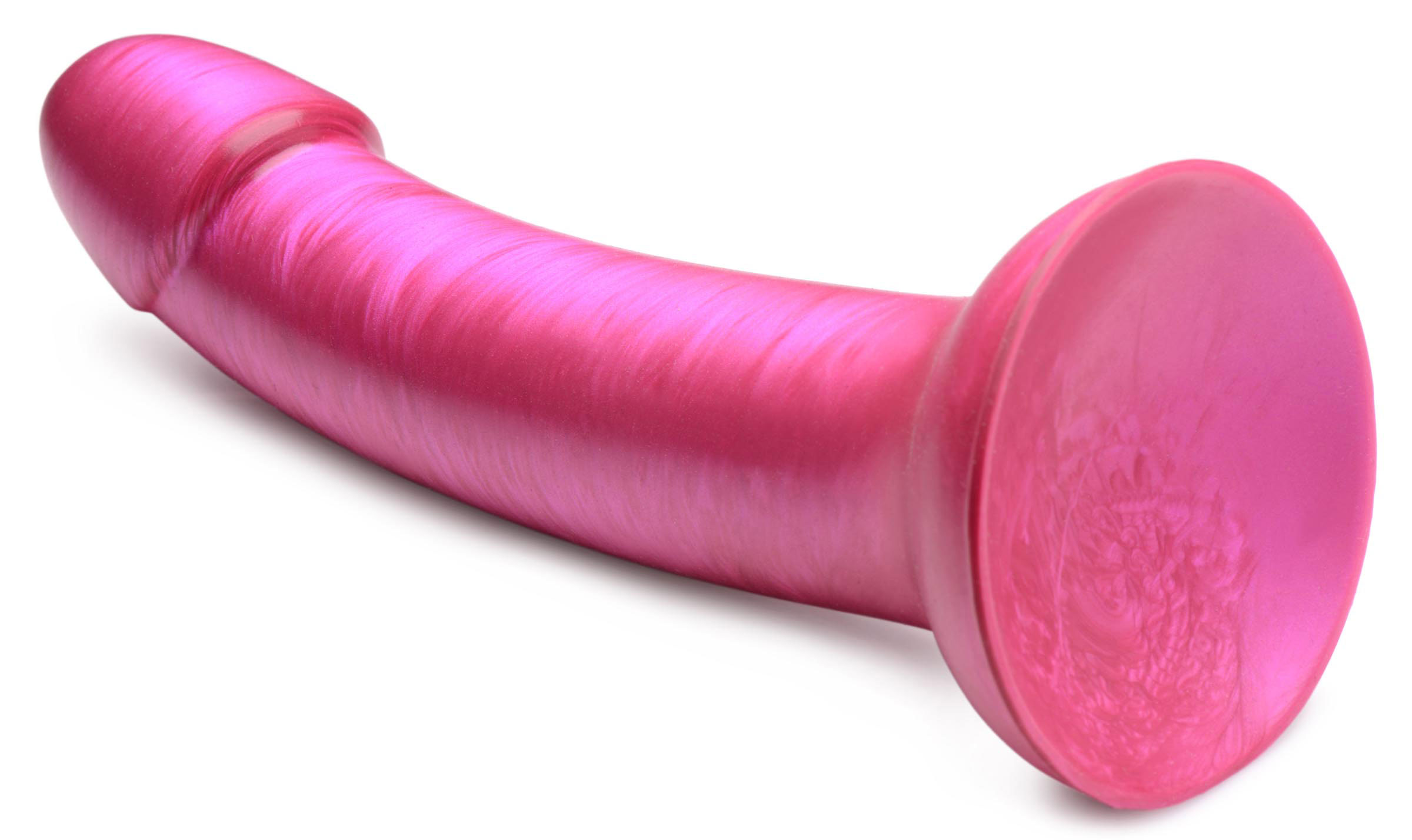 g tastic  inch metallic silicone dildo pink 