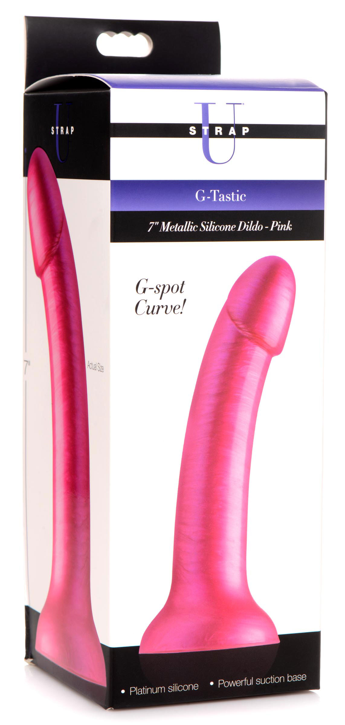 g tastic  inch metallic silicone dildo pink 