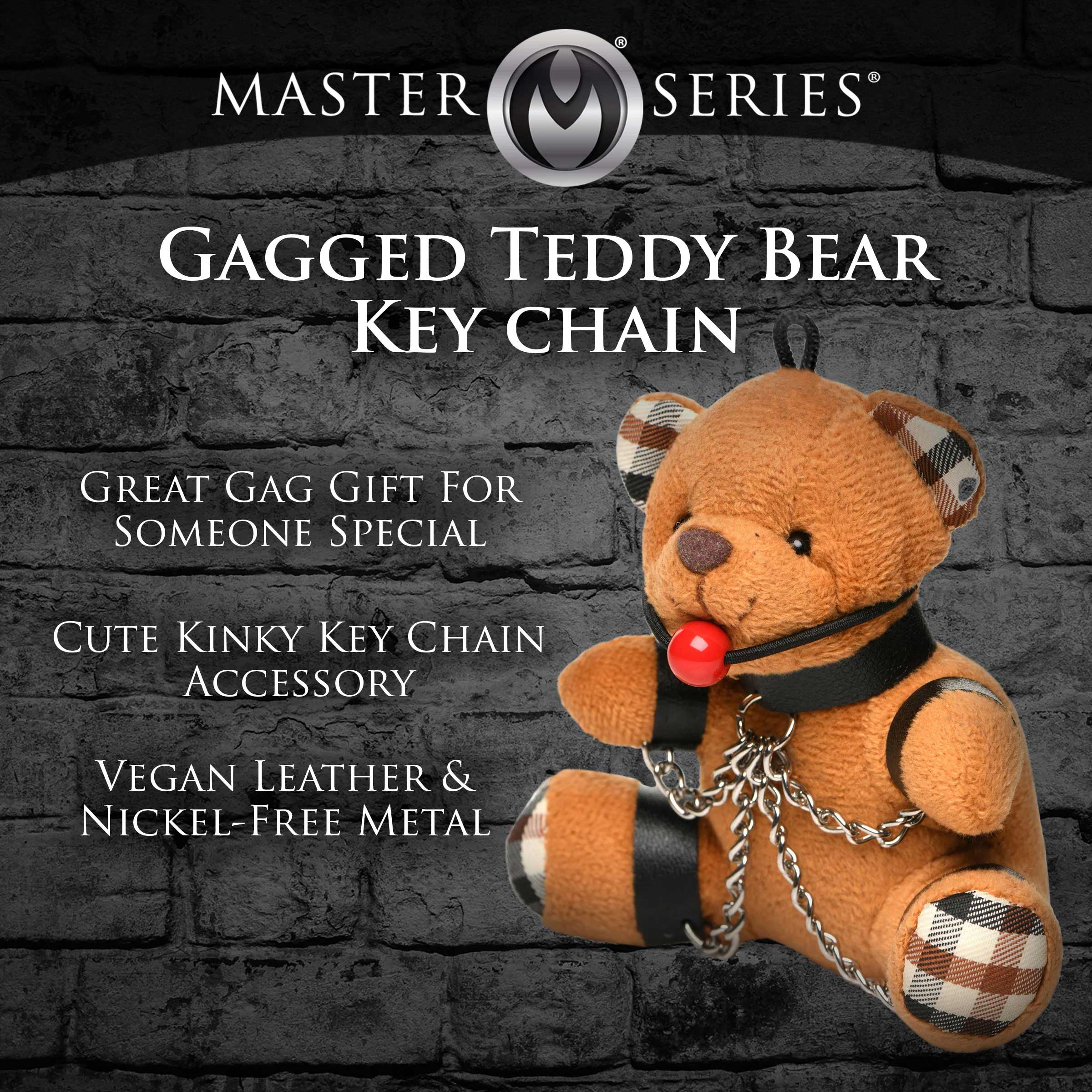 gagged teddy bear keychain 