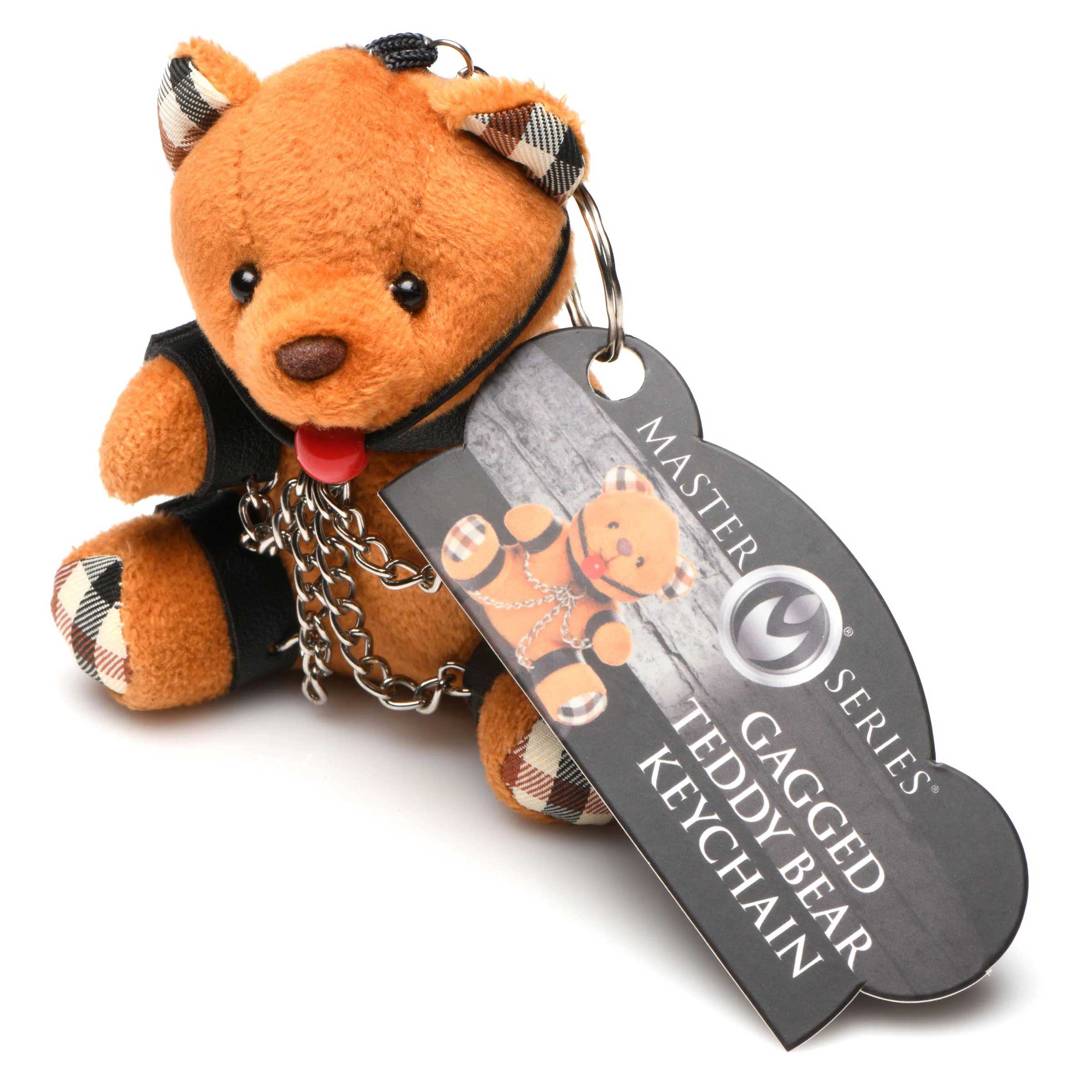 gagged teddy bear keychain 