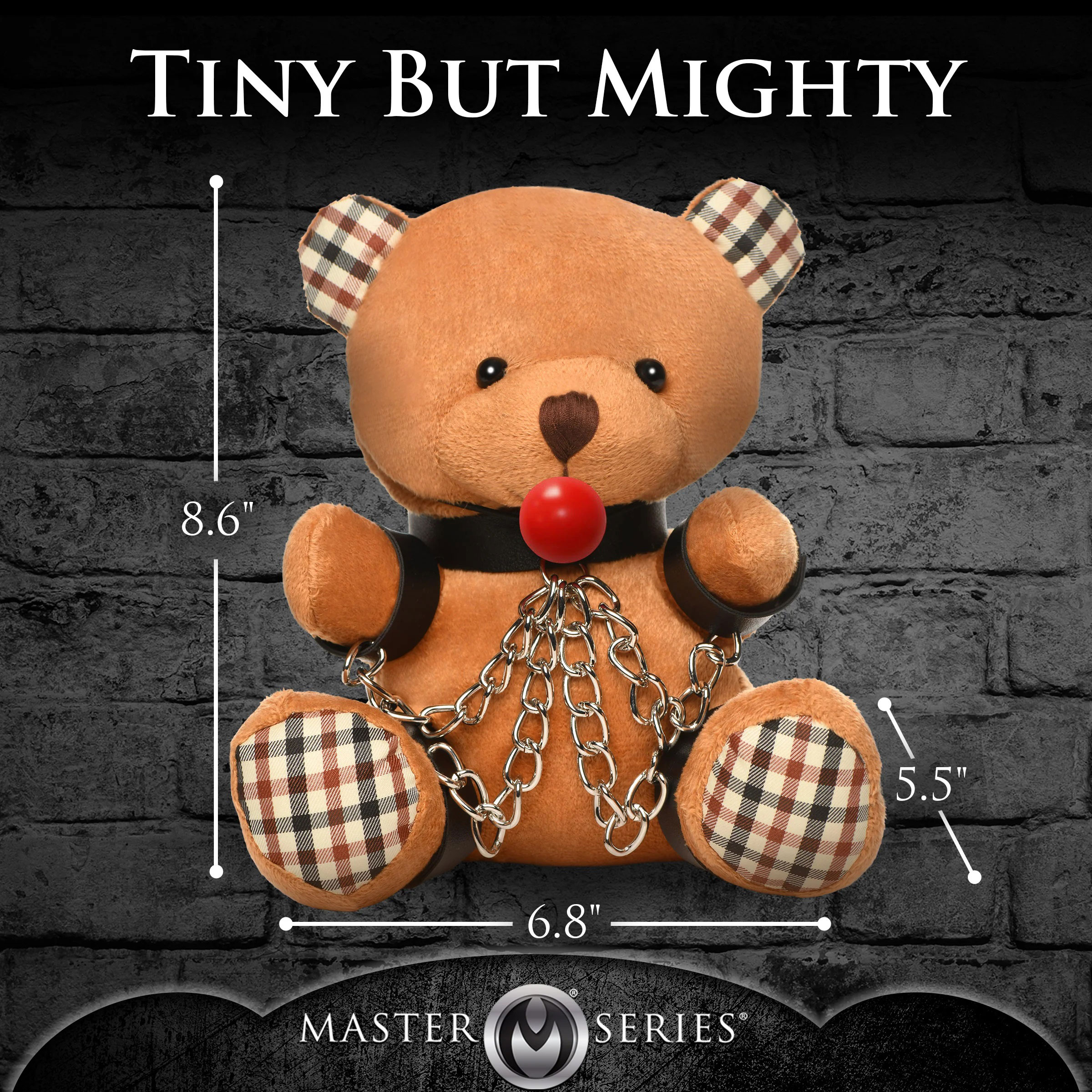 gagged teddy bear plush 