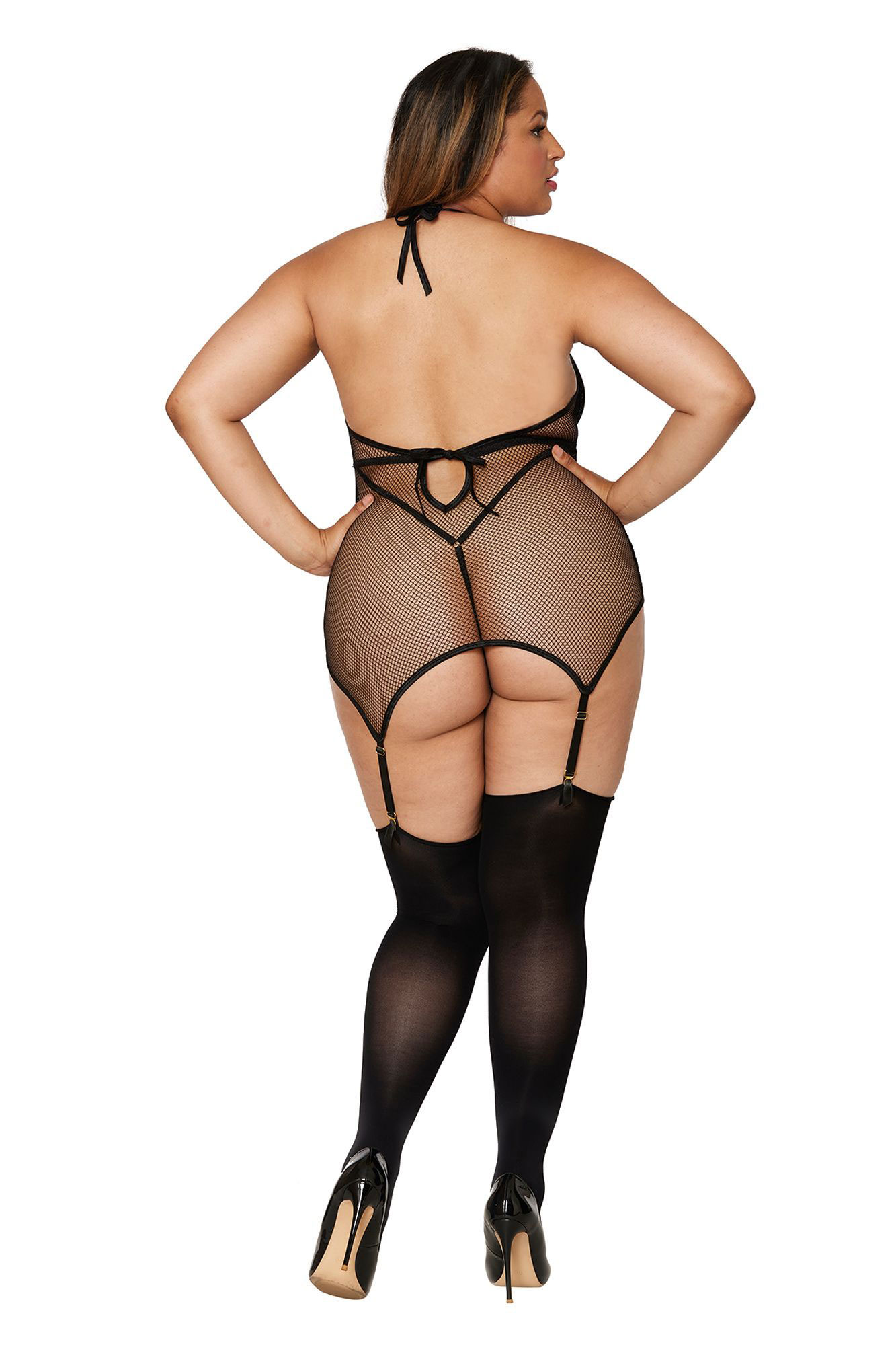 garter slip teddy queen size black 