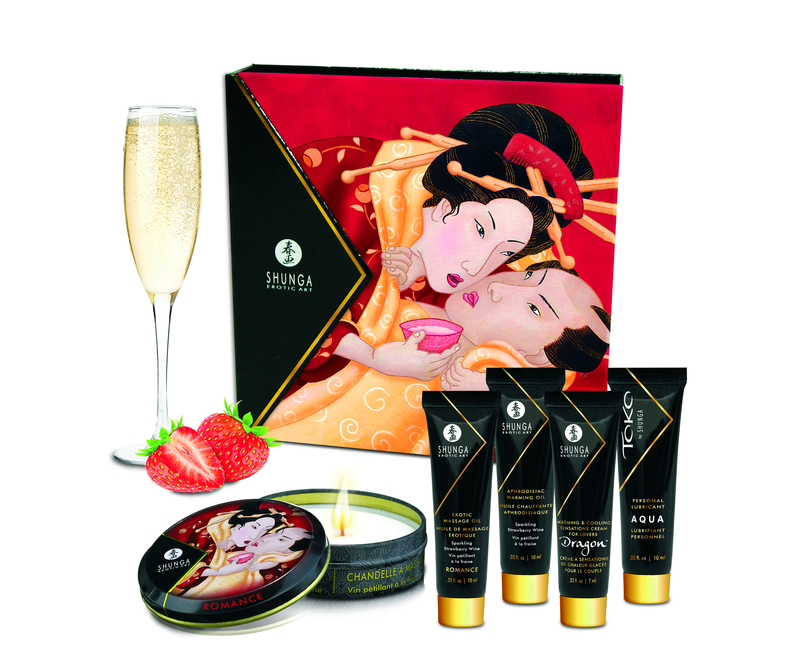 geishas secrets gift set sparkling strawberry wine 