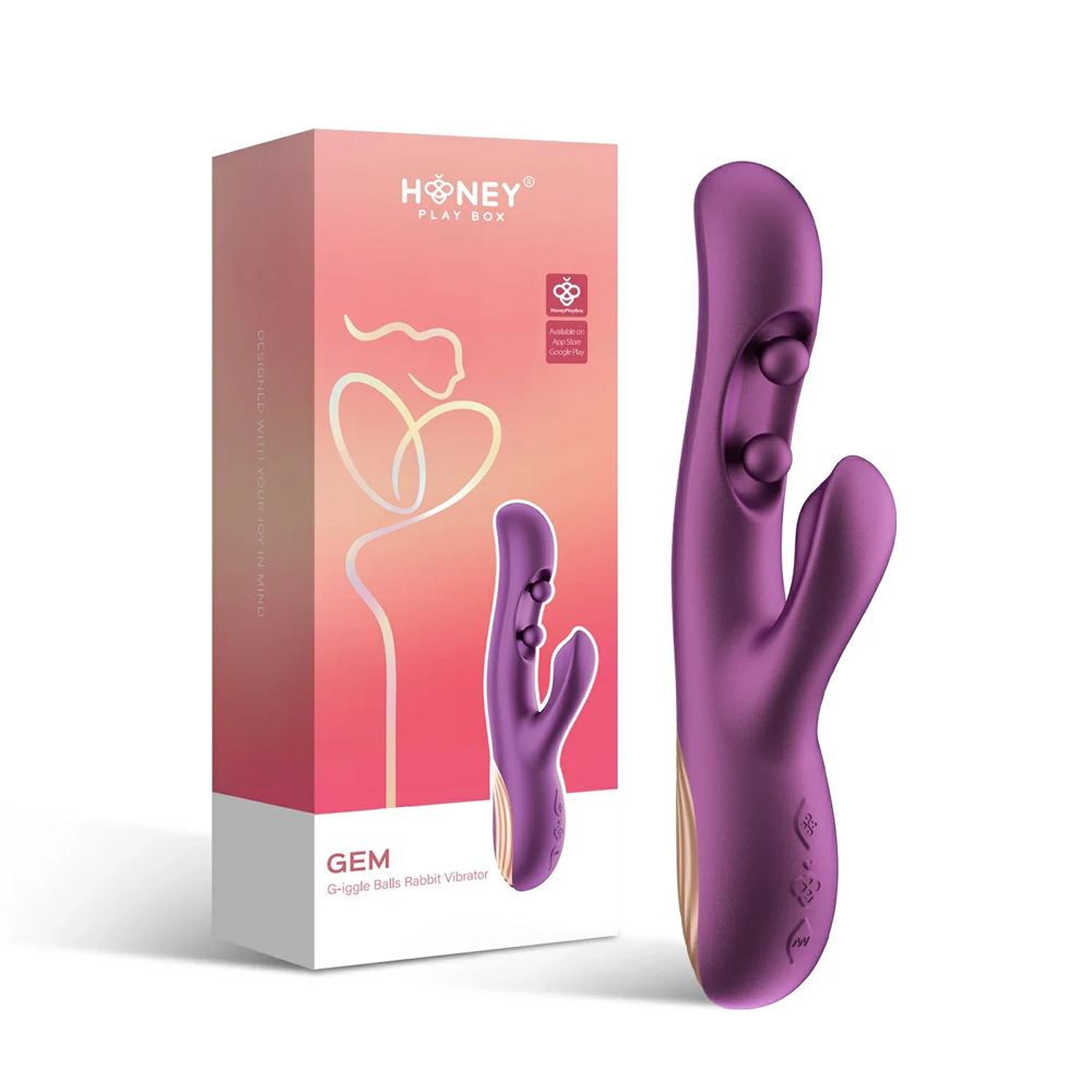 gem app control g iggle balls rabbit vibrator purple 