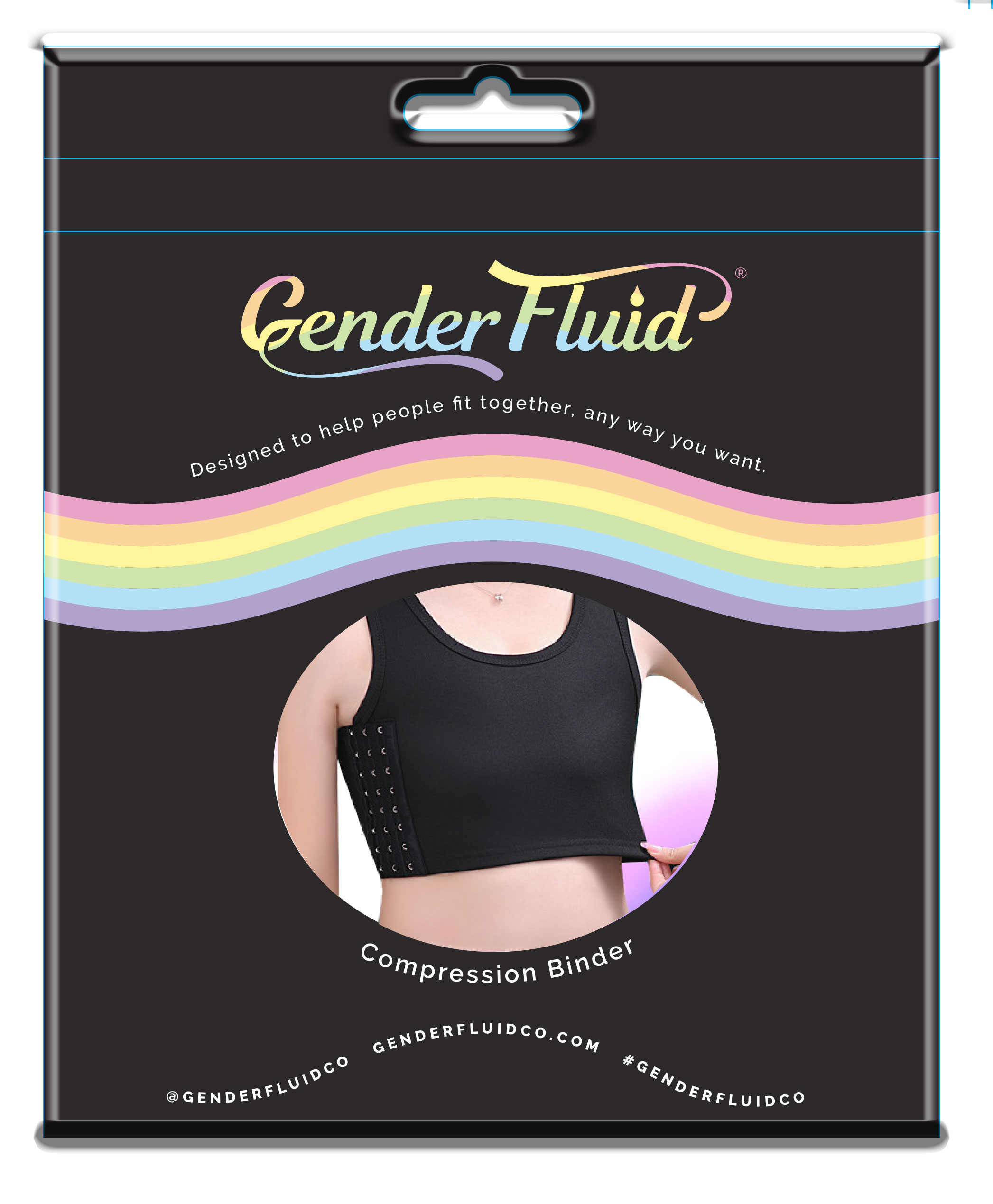 gender fluid chest compression binder xl  black 
