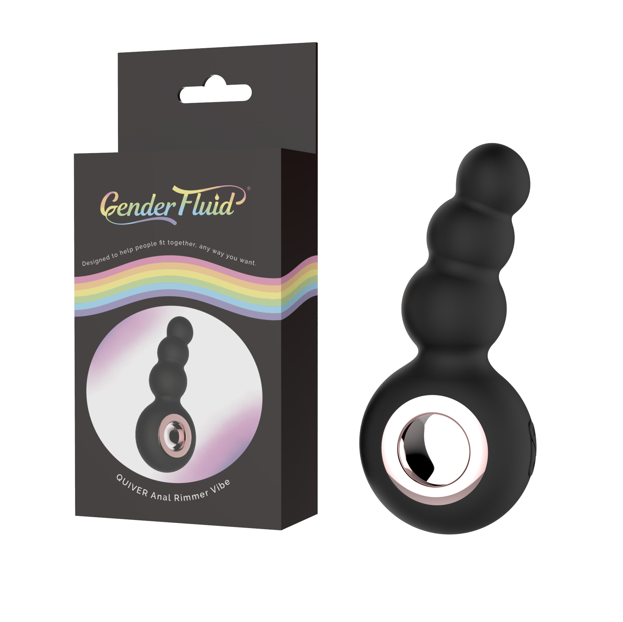 gender fluid quiver anal ring bead vibe black 