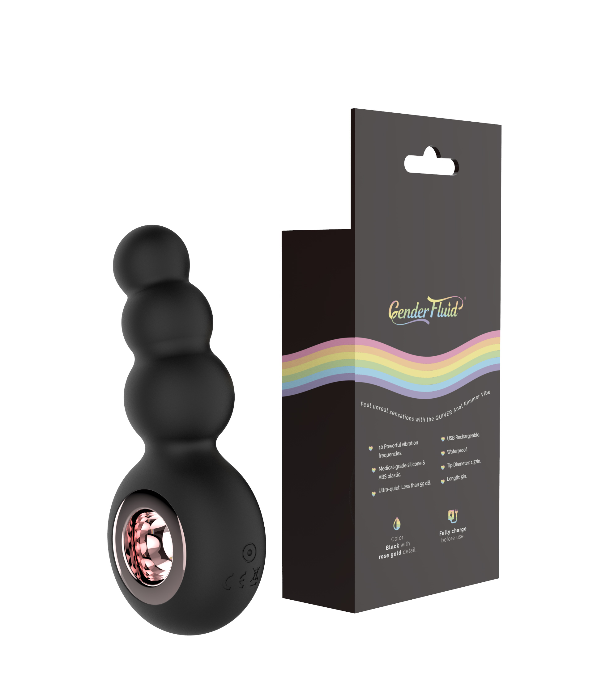 gender fluid quiver anal ring bead vibe black 