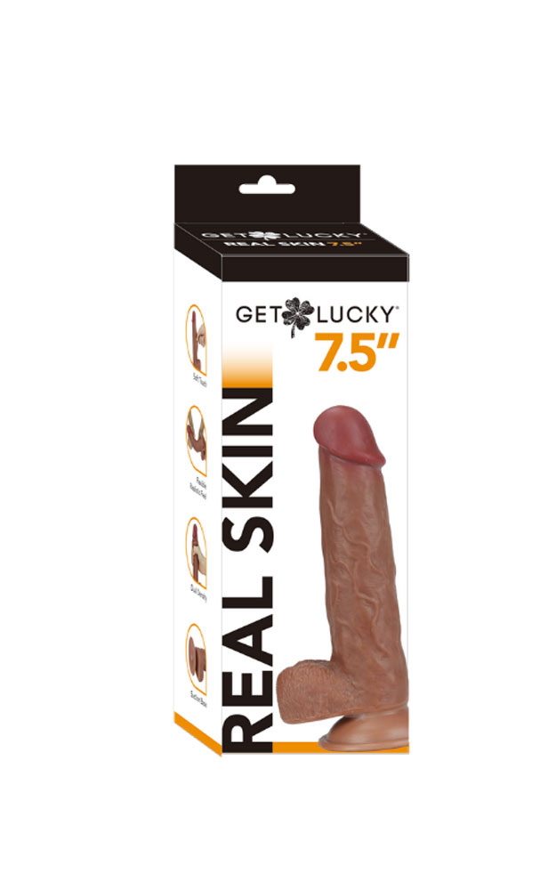 get lucky . inch real skin dong light brown 