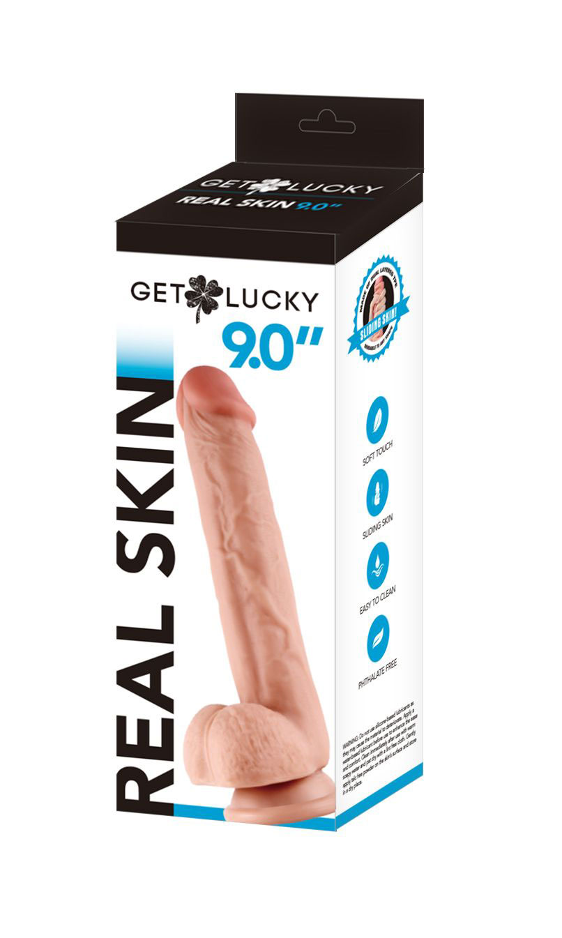 get lucky  inch real skin dildo 