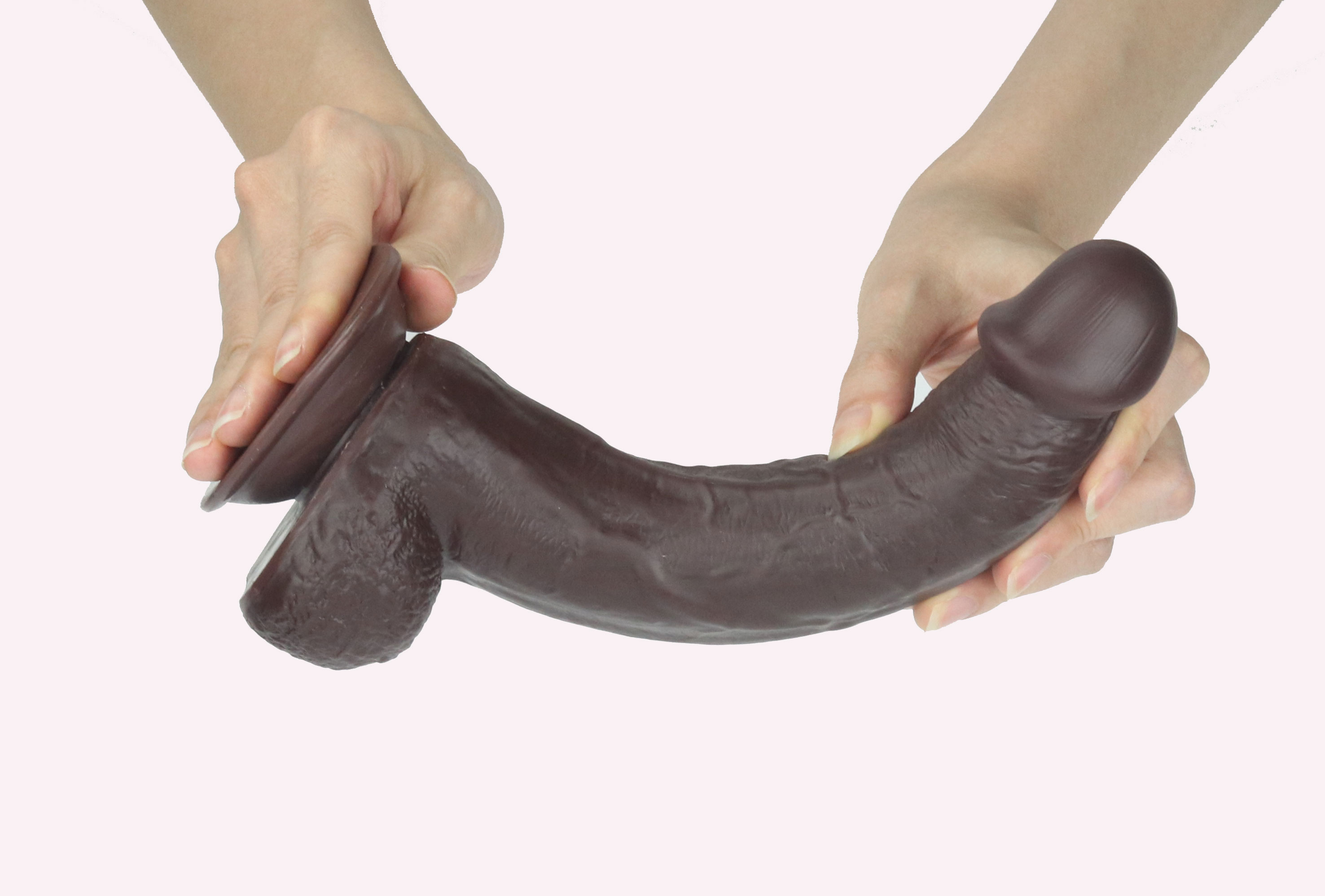 get lucky  inch real skin dildo dark brown 