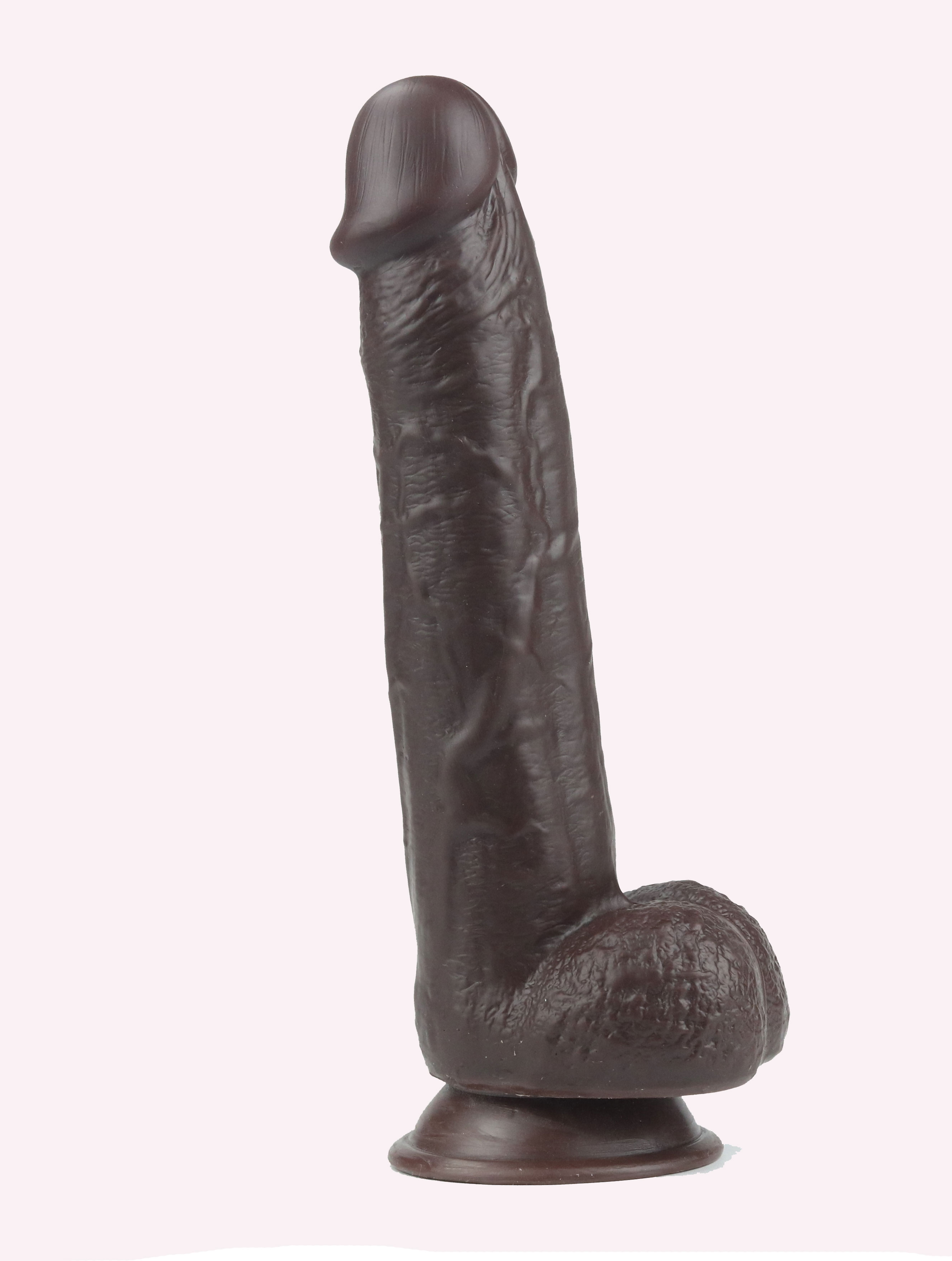 get lucky  inch real skin dildo dark brown 