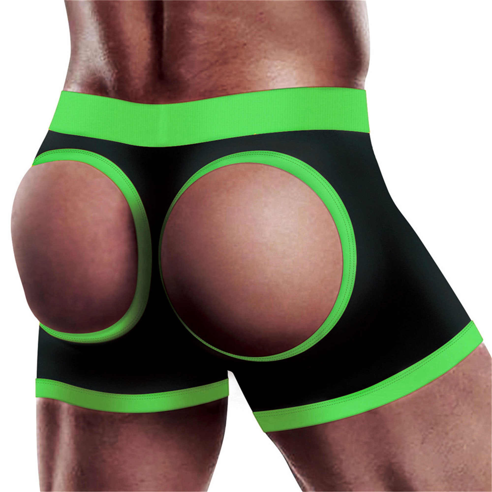 get lucky strap on boxer shorts mediumlarge blackgreen 