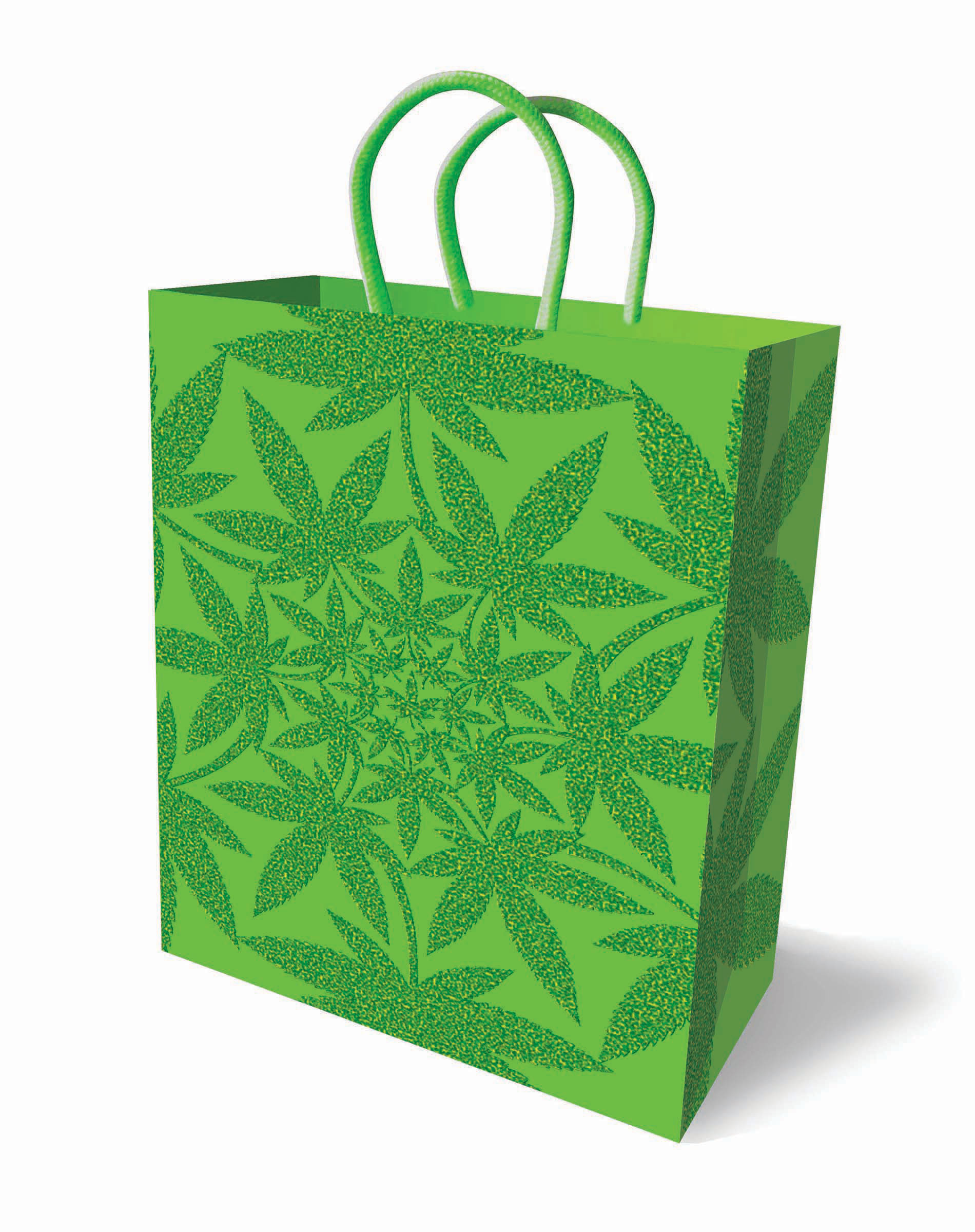 glitter ganja gift bag green 