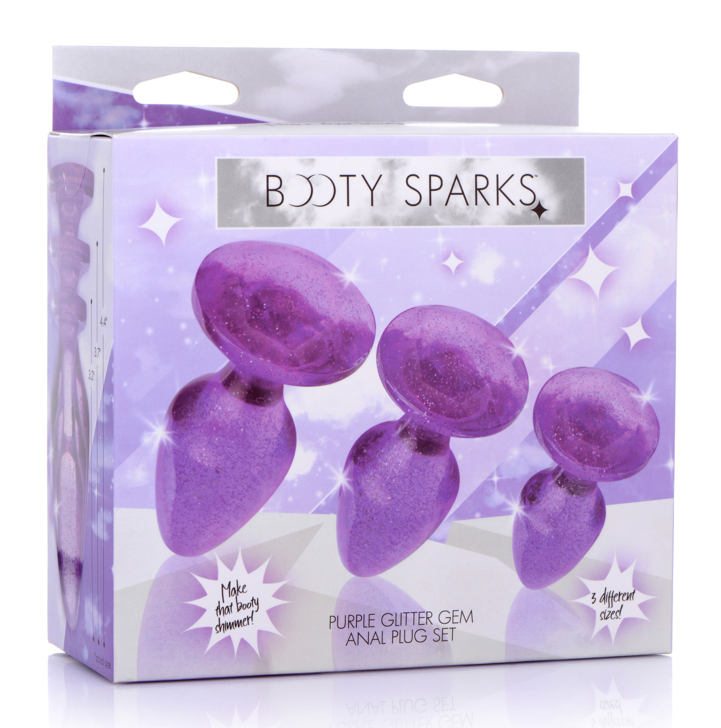 glitter gem anal plug set purple 