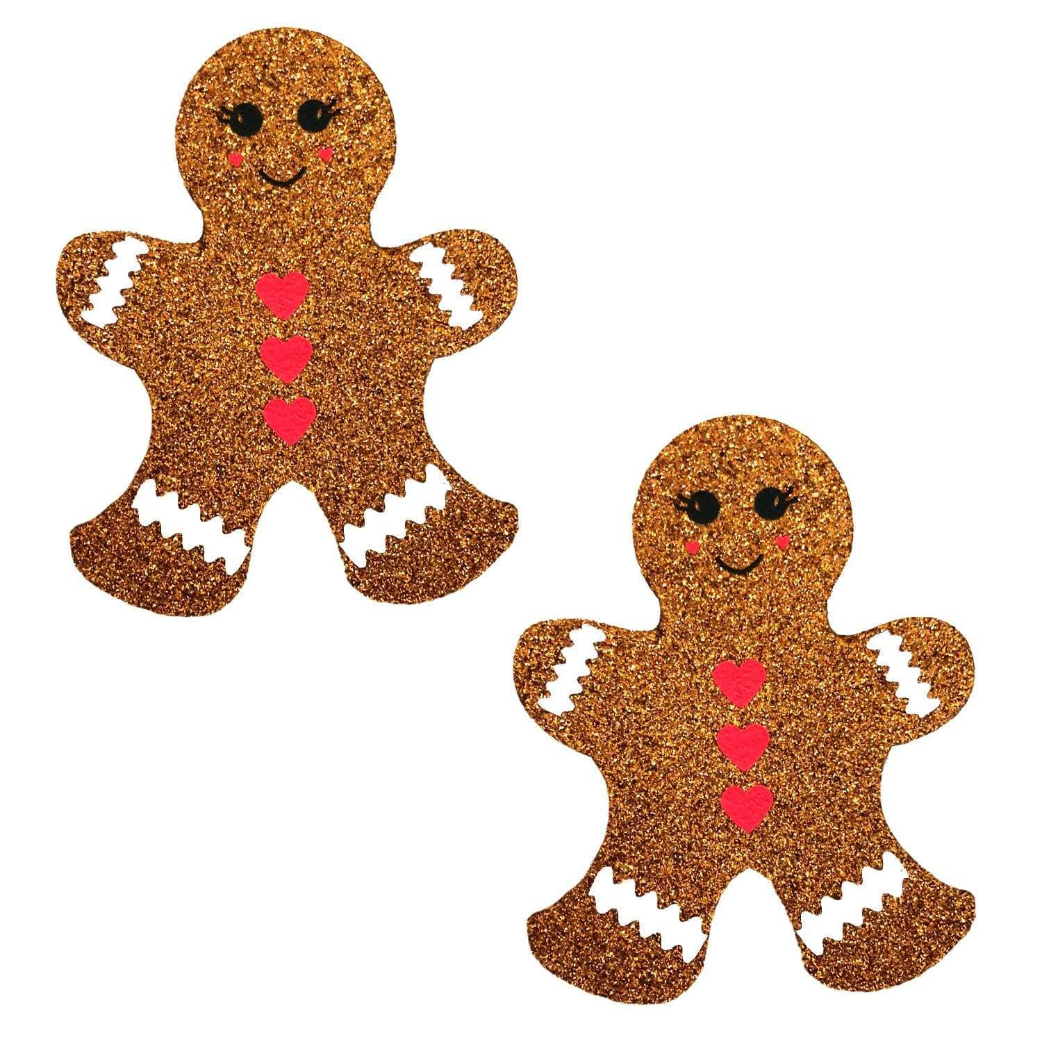 glitter gingerbread man nipple cover pasties 