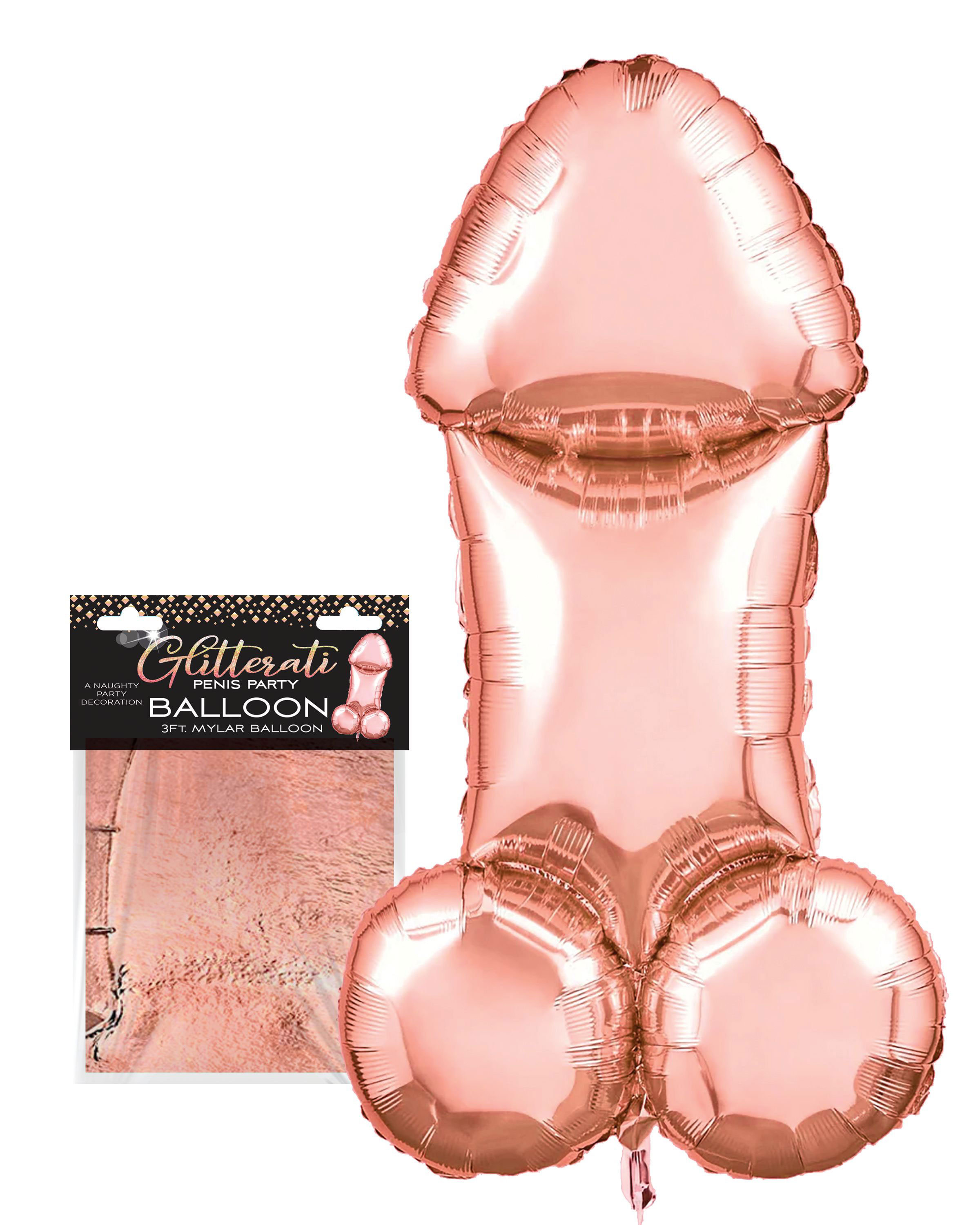 glitterati penis party balloon rose gold 