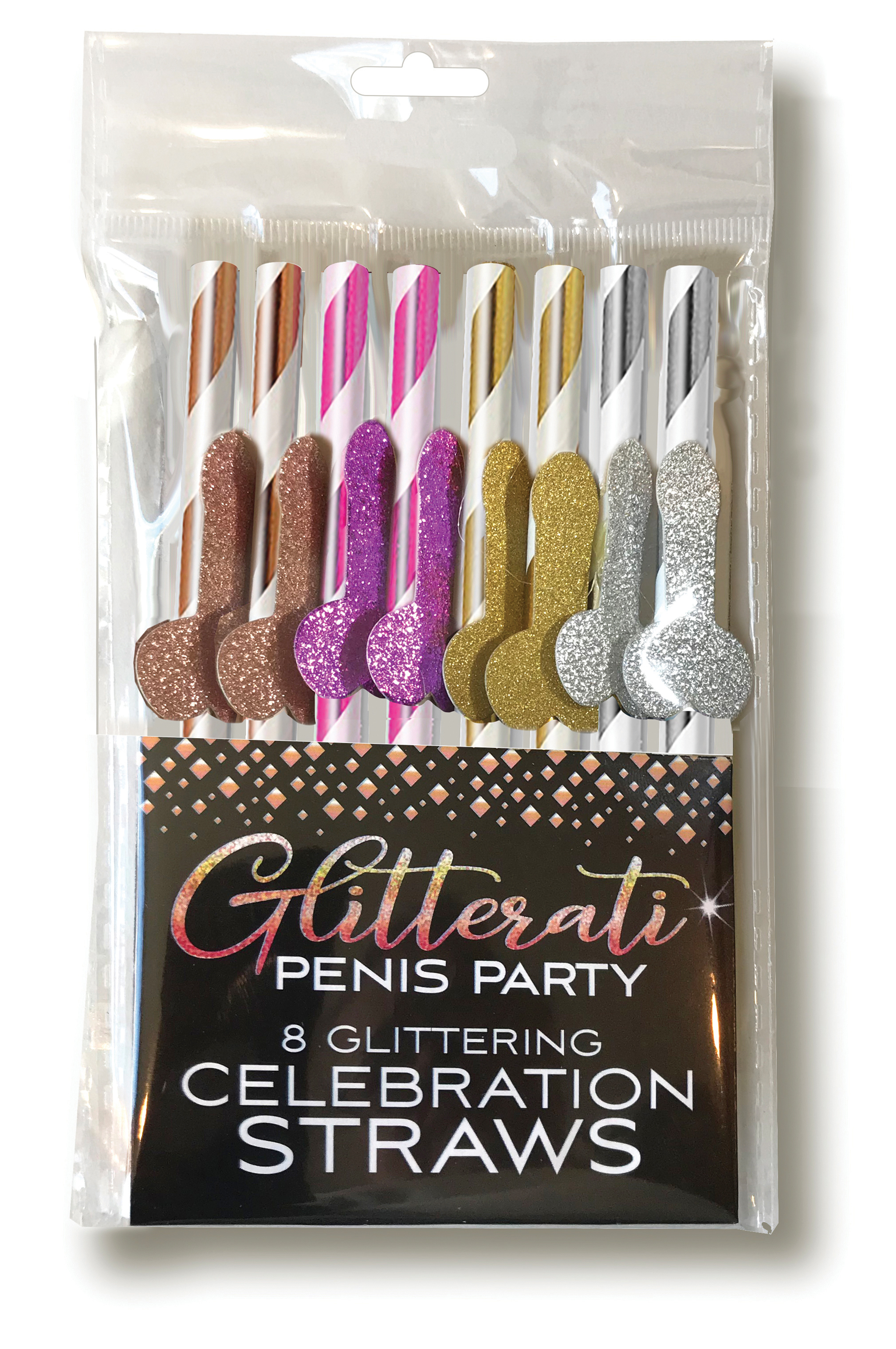 glitterati penis party celebration straws   count 