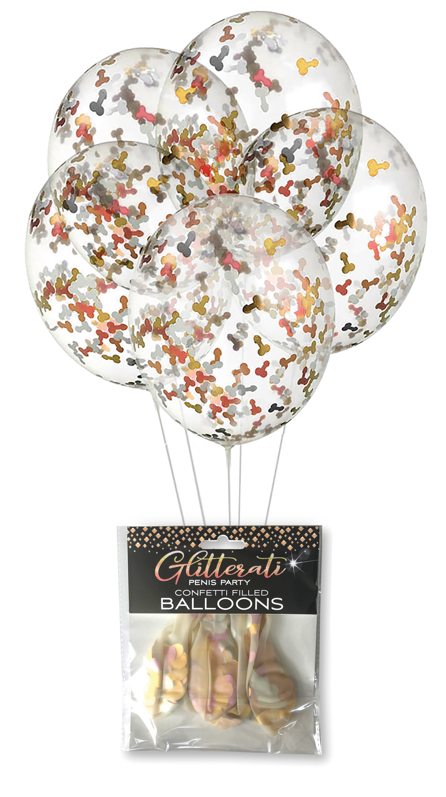 glitterati penis party confetti balloon 