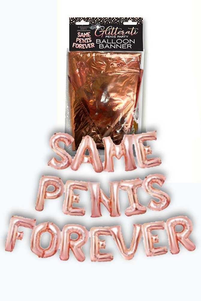 glitterati same penis balloon banner pink 