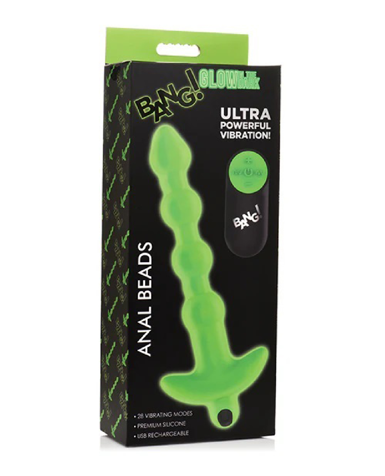 glow in the dark anal beads green 