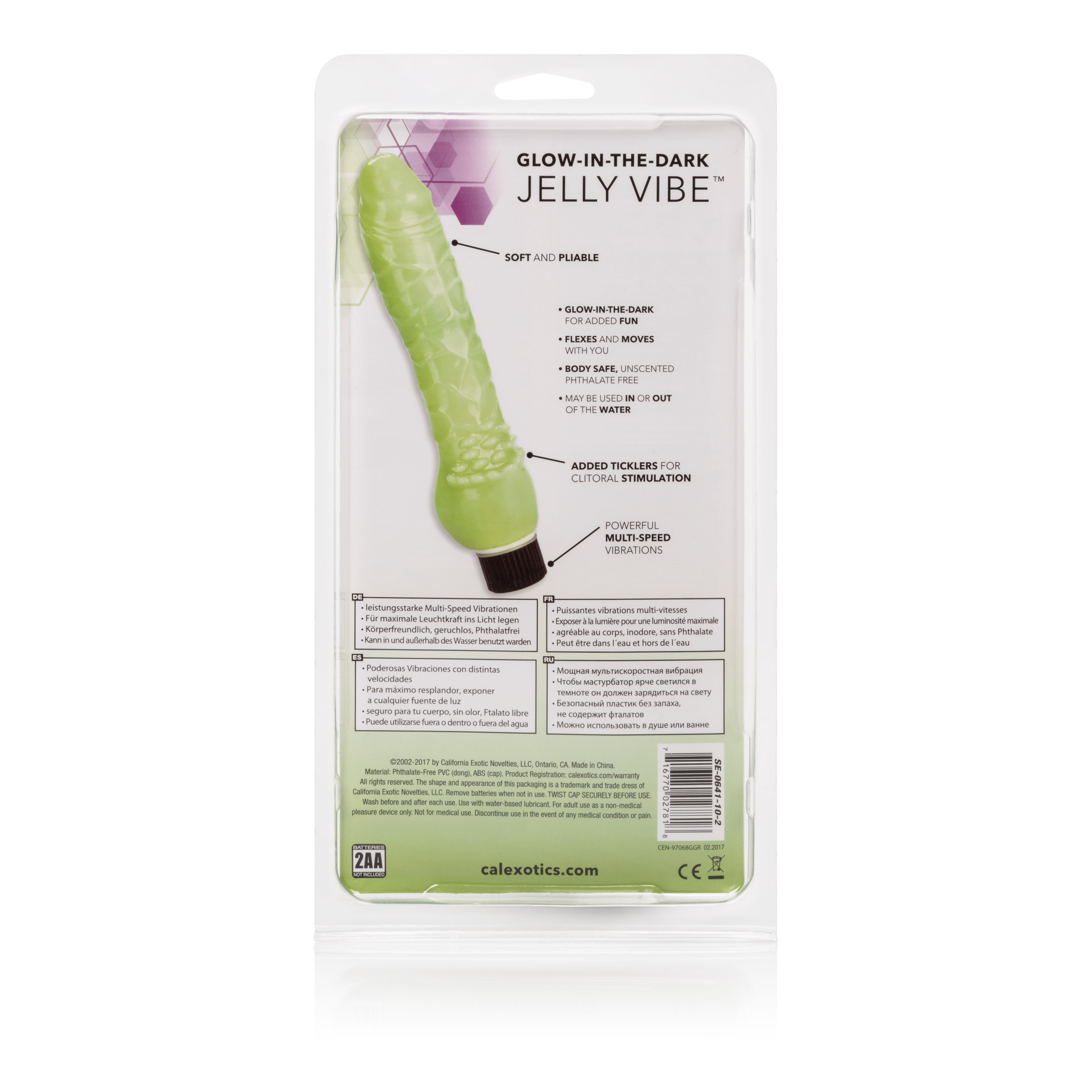 glow in the dark jelly penis vibe  inches green 