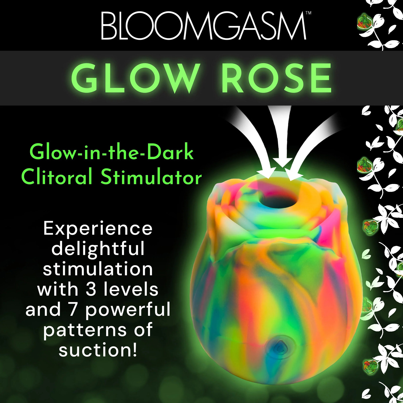 glow rose glow in the dark rose clit stimulator rainbow 