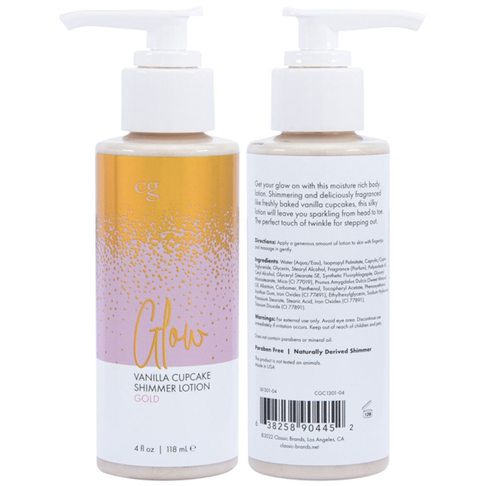 glow vanilla cupcake shimmer lotion gold  oz 