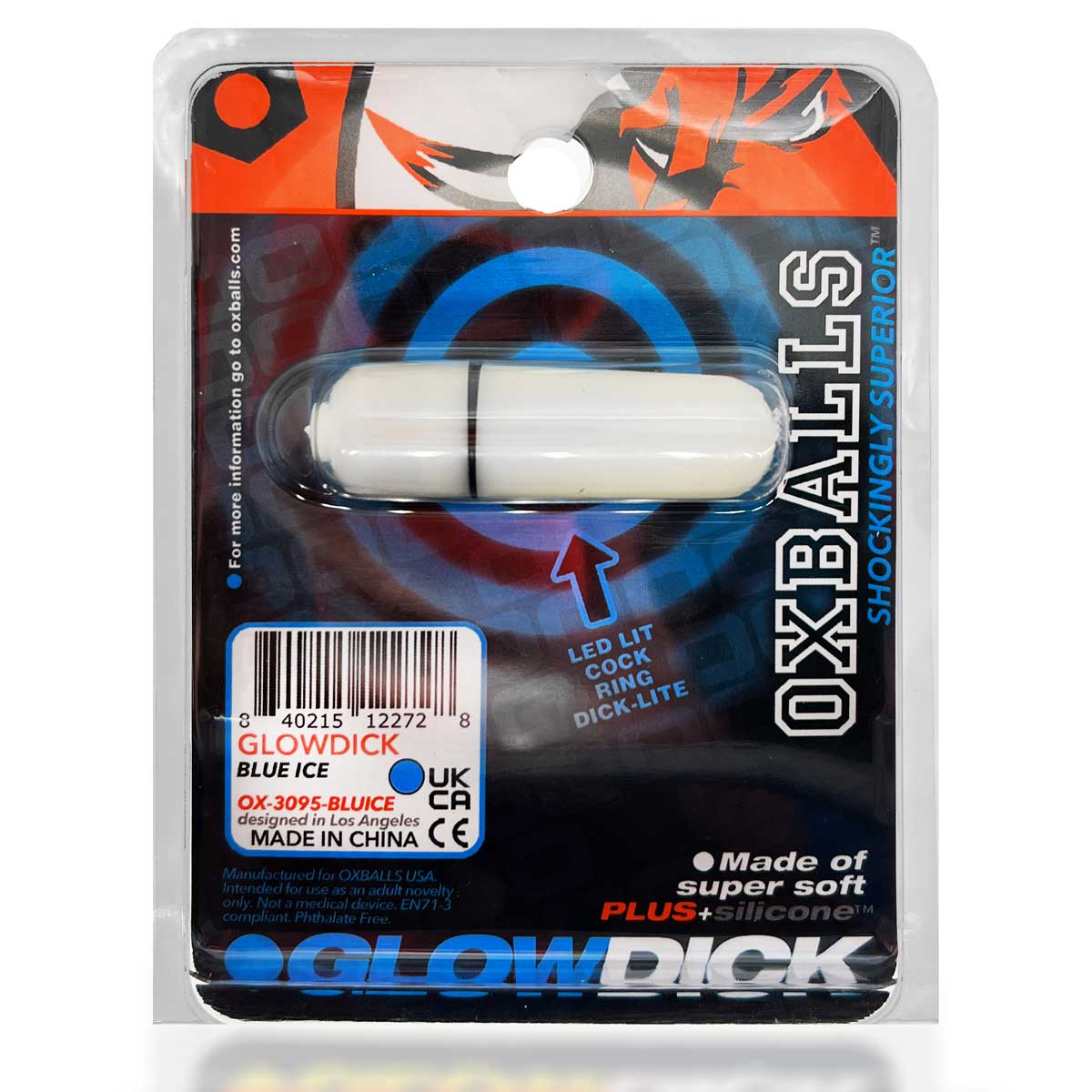 glowdick cockring with led blue ice 