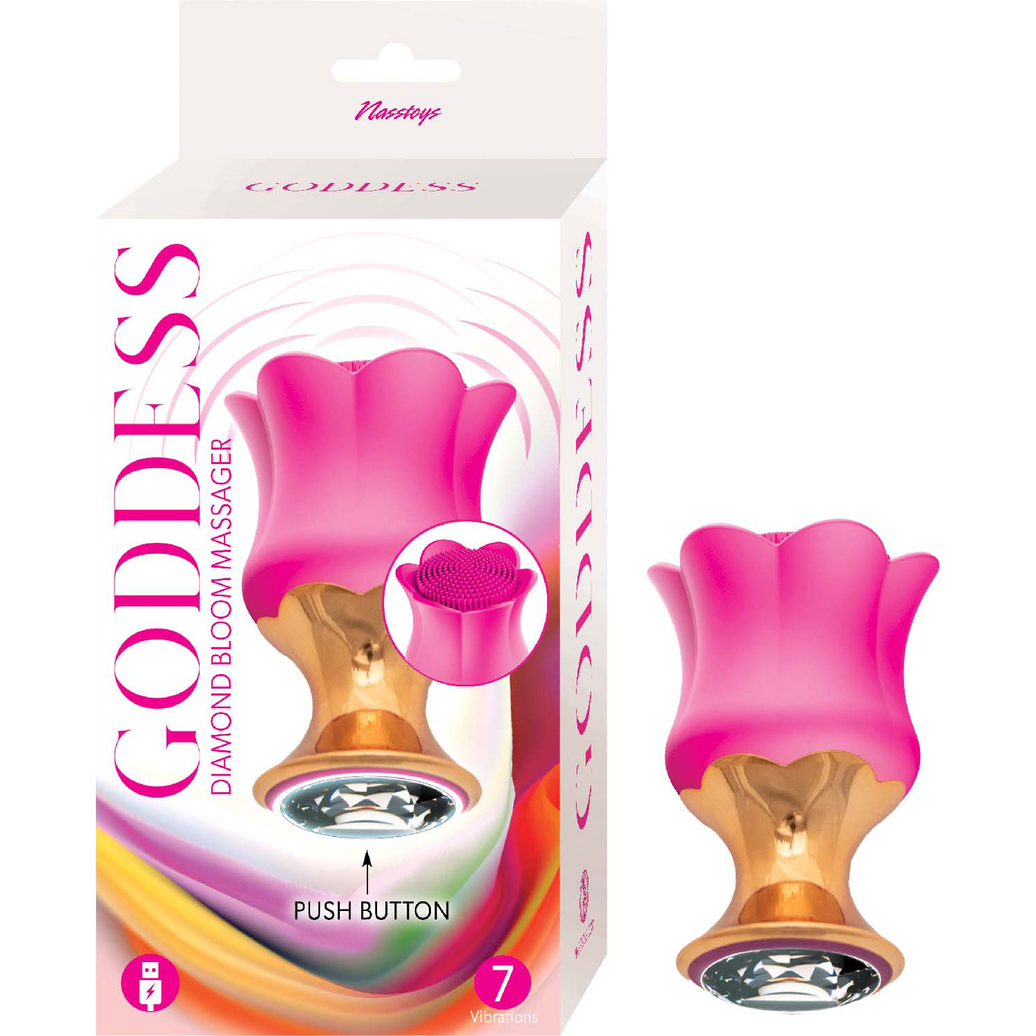 goddess diamond bloom massager fushcia 