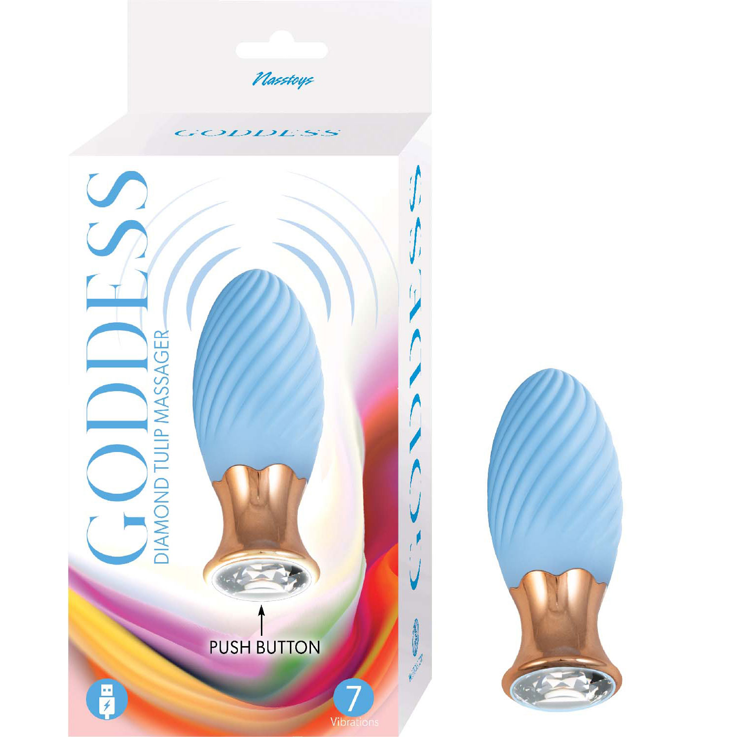 goddess diamond tulip massager blue 