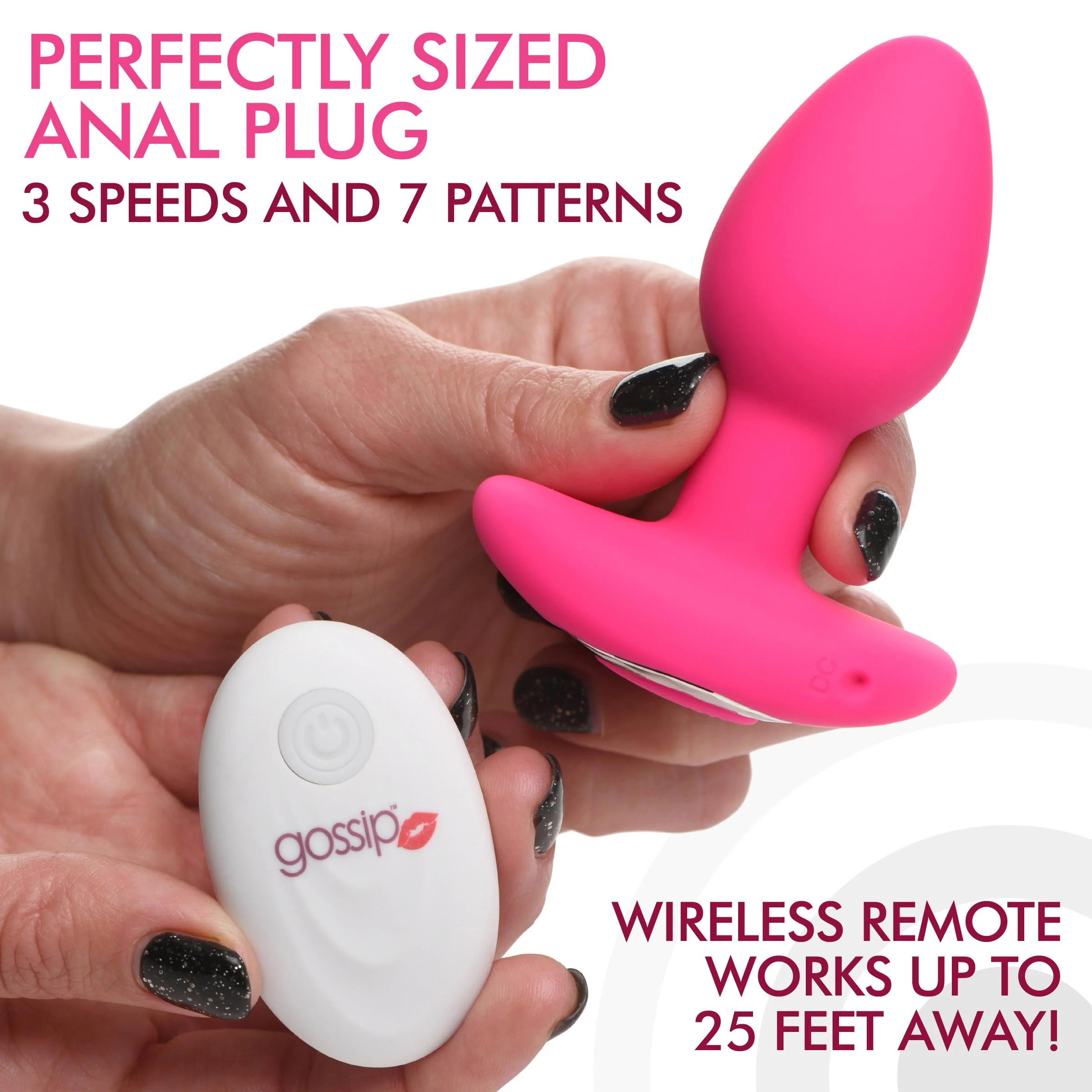 gossip pop rocker x vibrating silicone plug magenta 