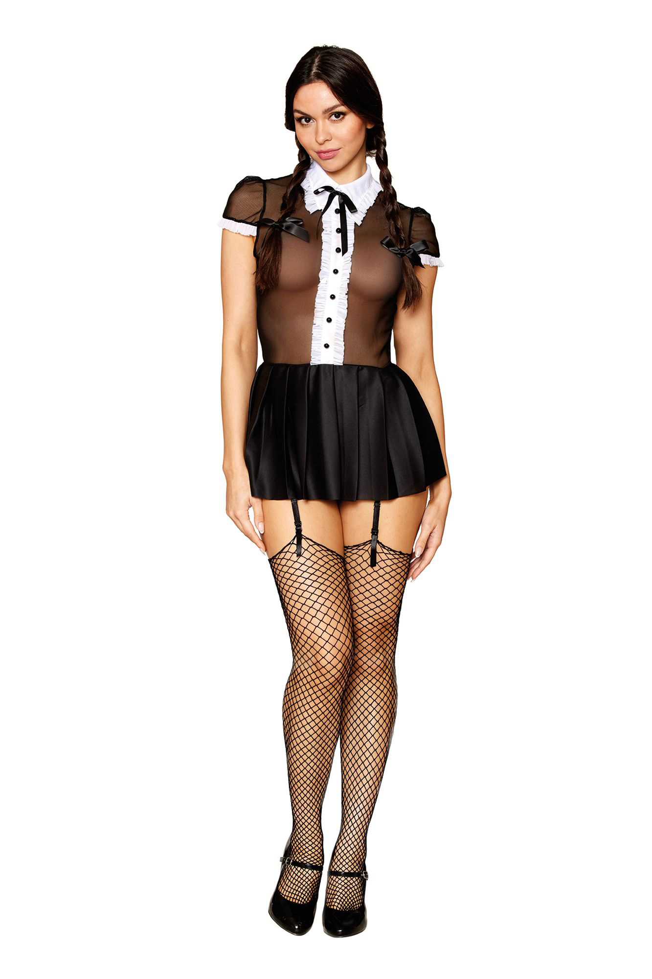 gothic school girl miss behavin one size  black 