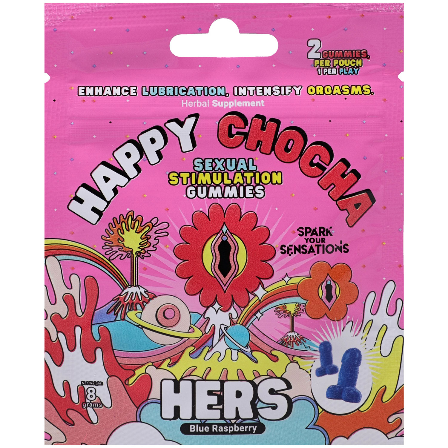 happy chocha hers sexual stimulation gummies  pk  pcs per pouch display 