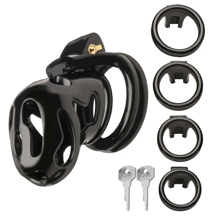 hard stop double ring chastity cage 