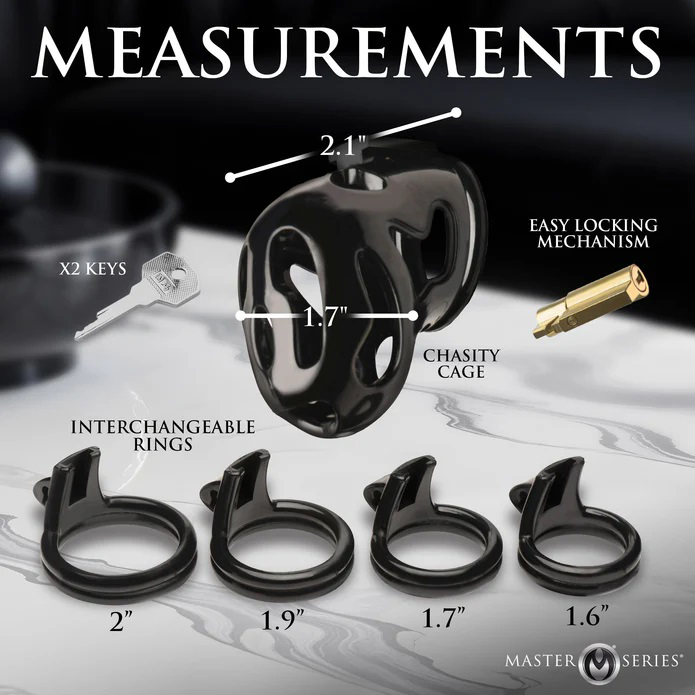 hard stop double ring chastity cage 
