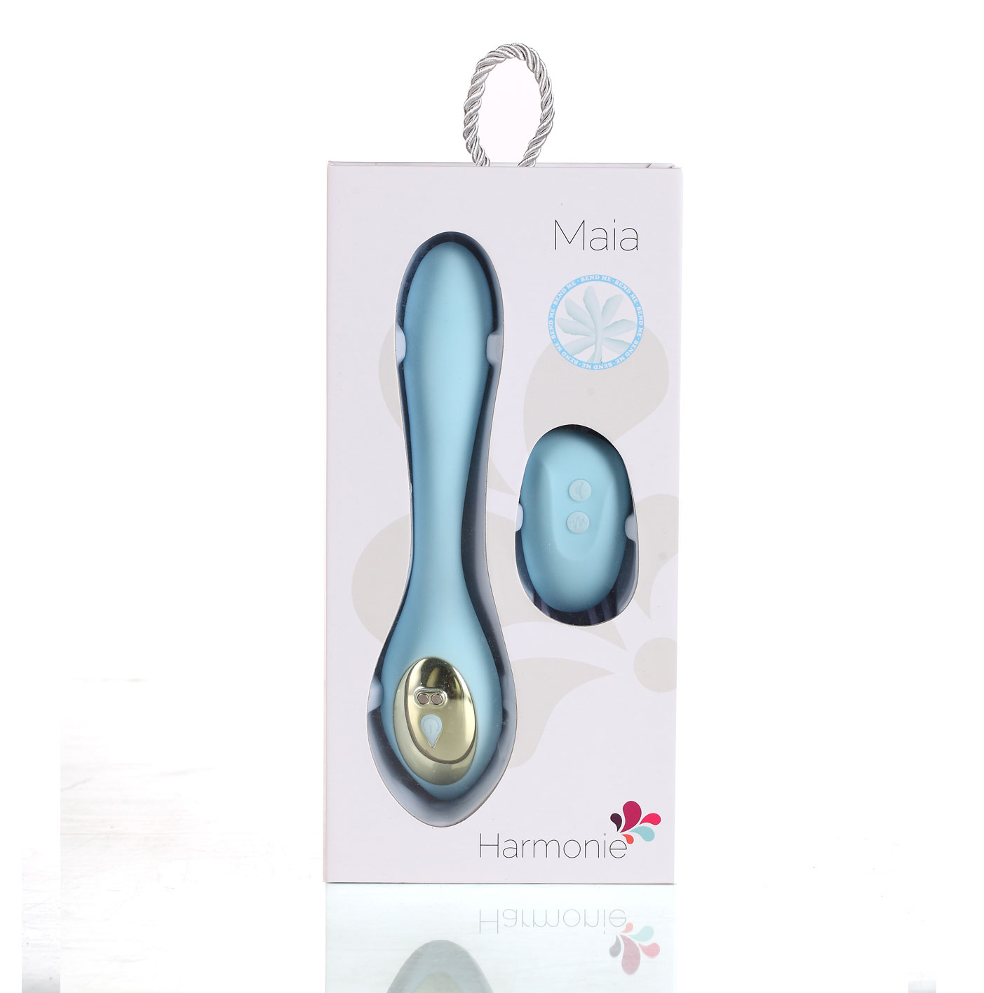 harmonie rechargeable remote silicone bendable  vibrator teal 