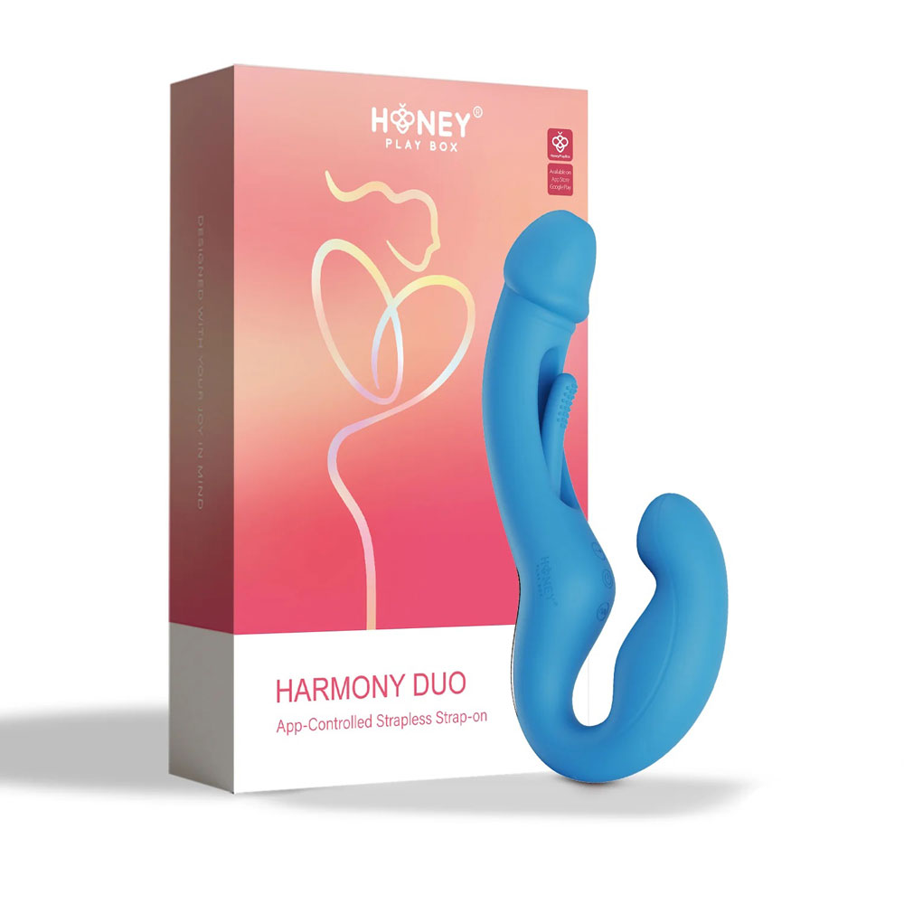 harmony duo app controlled strapless strap on blue 